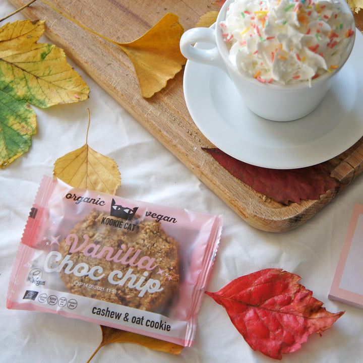 Kookie Cat Vanilla Choc Chip - Individually Wrapped Vegan Gluten-Free Cookies