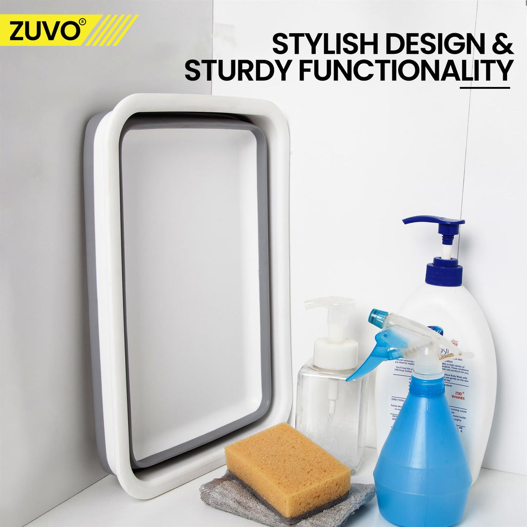 Zuvo - Collapsible Washing Up Bowl 10L Laundry Basket for Sink