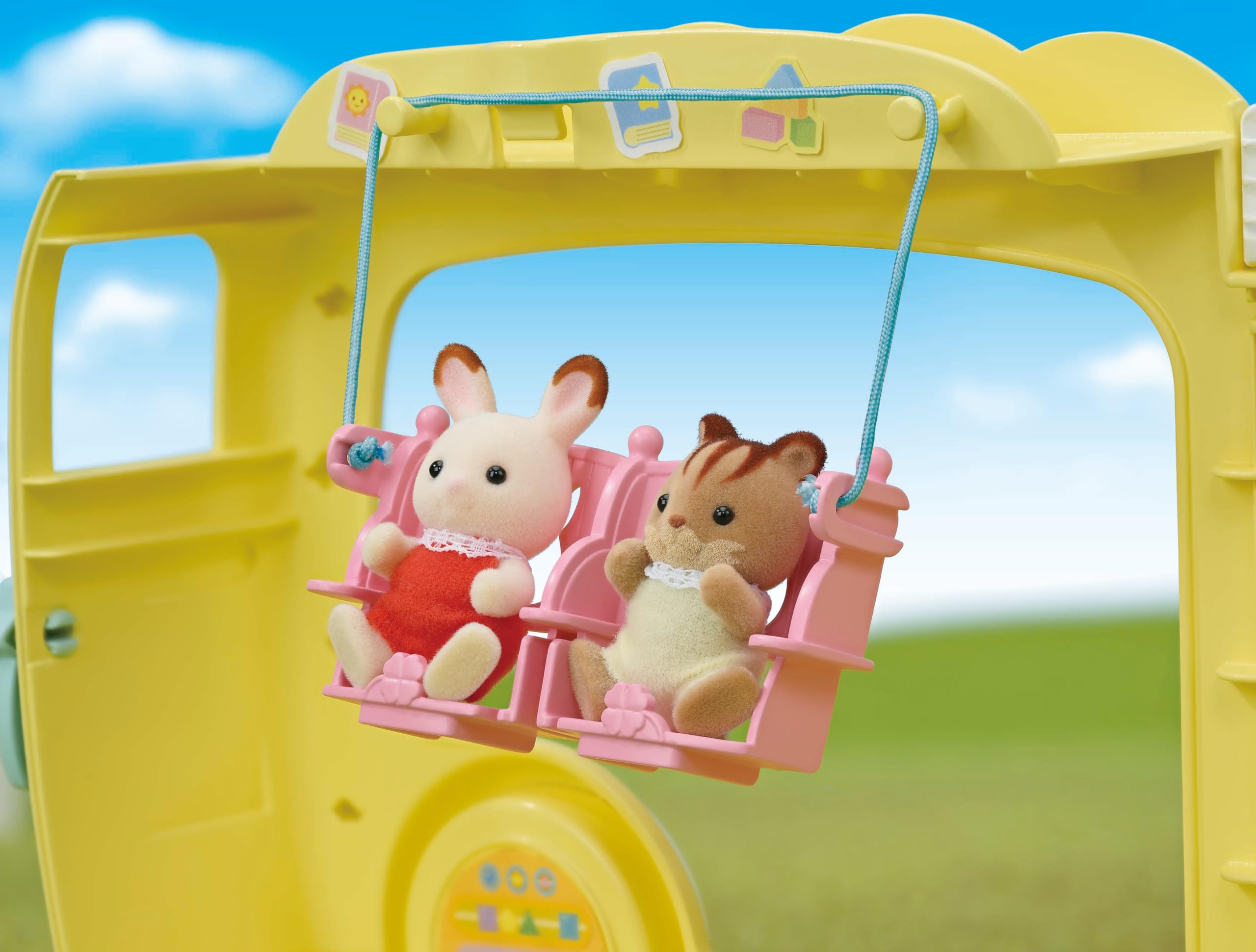 Sylvanian Families Rainbow Fun Nursery Bus Playset | Seats 28 Babies | Model 5744 5