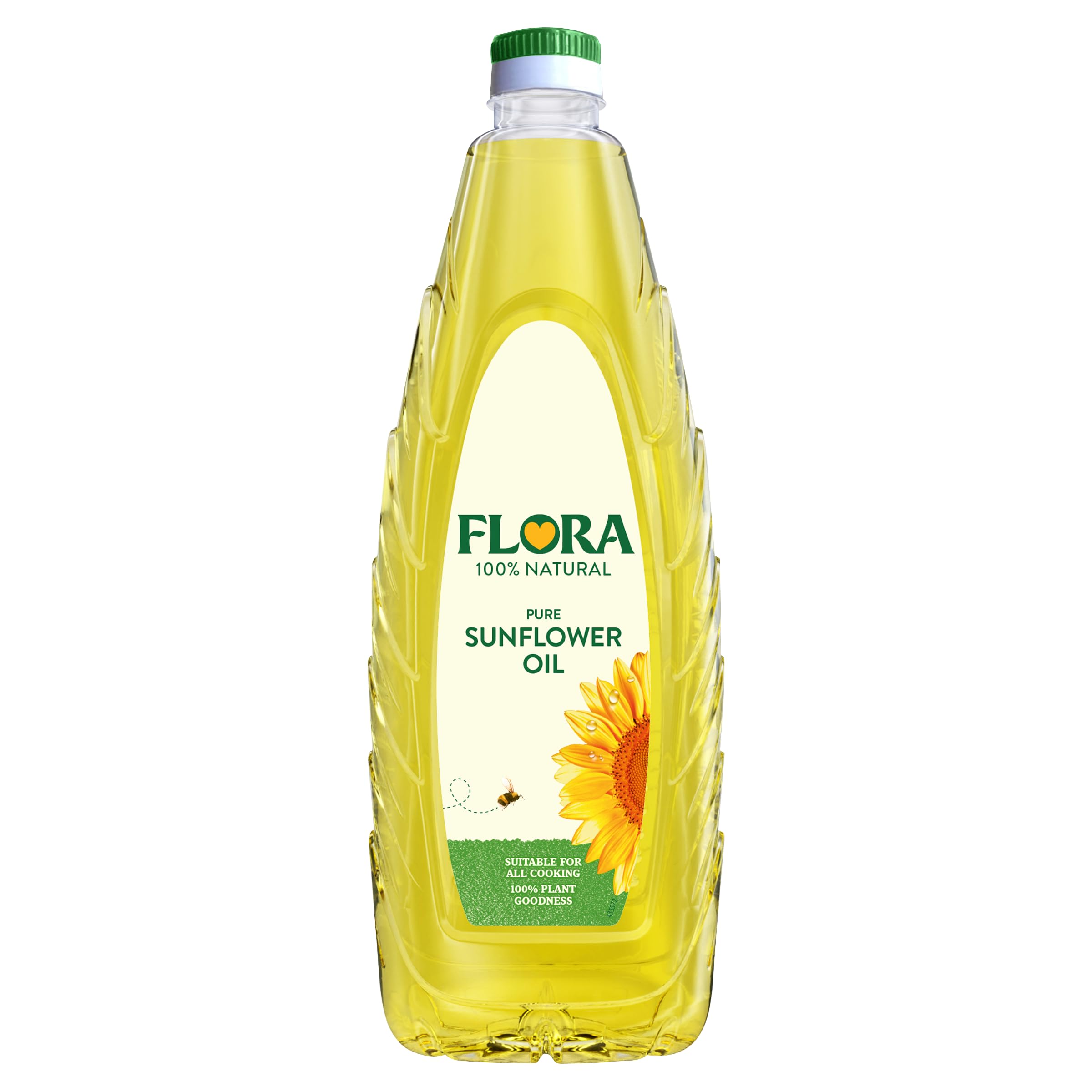 Flora Pure Sunflower Oil with Vitamin E - 1L | High Smoke Point for Frying & Roasting