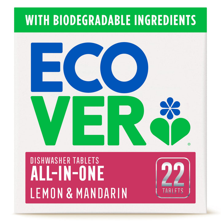Ecover - All in One Dishwasher Tablets (Lemon & Mandarin, 22 Tablets)