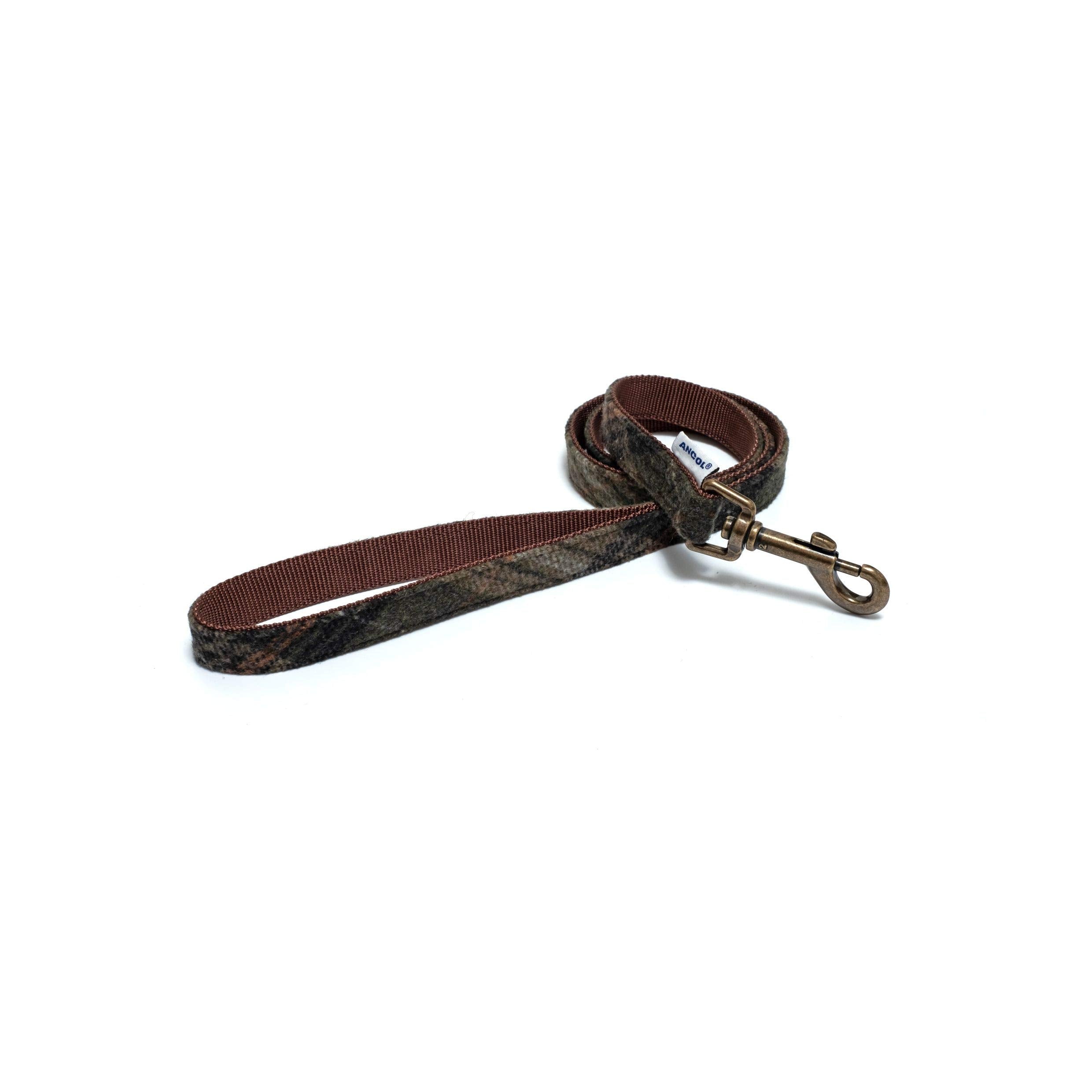 Ancol Heritage Country Check Dog Lead - Brown Nylon Fashion Lead | 1m Length | 19mm Width 1