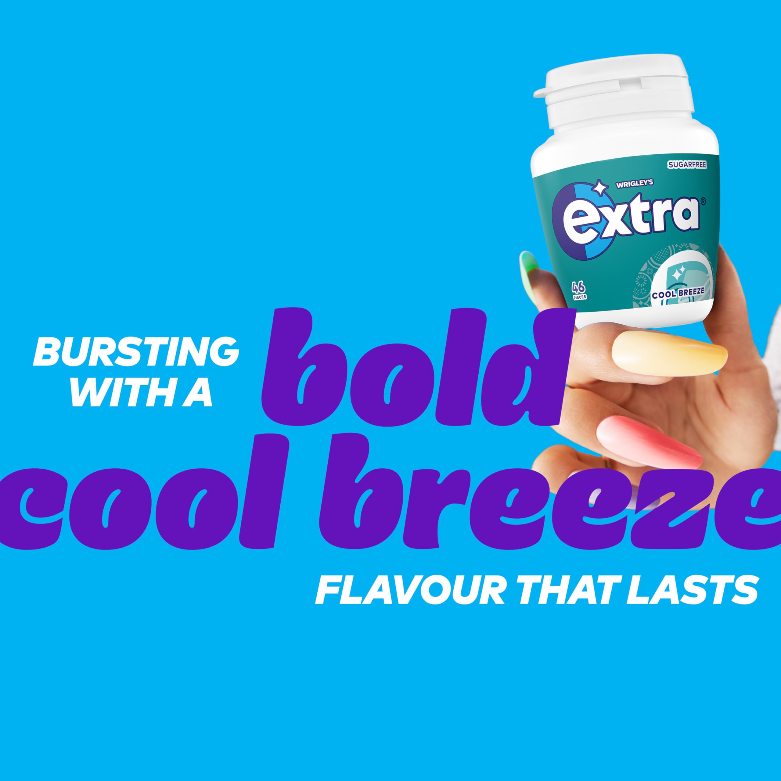 Extra Chewing Gum - Cool Breeze Mint Flavour, Sugar Free | 46 Pieces Bottle 2