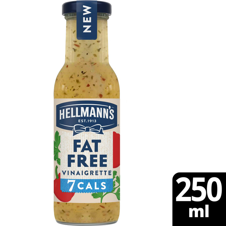 Hellmann's Fat Free Vinaigrette Vegan Salad Dressing - 200g Glass Bottle