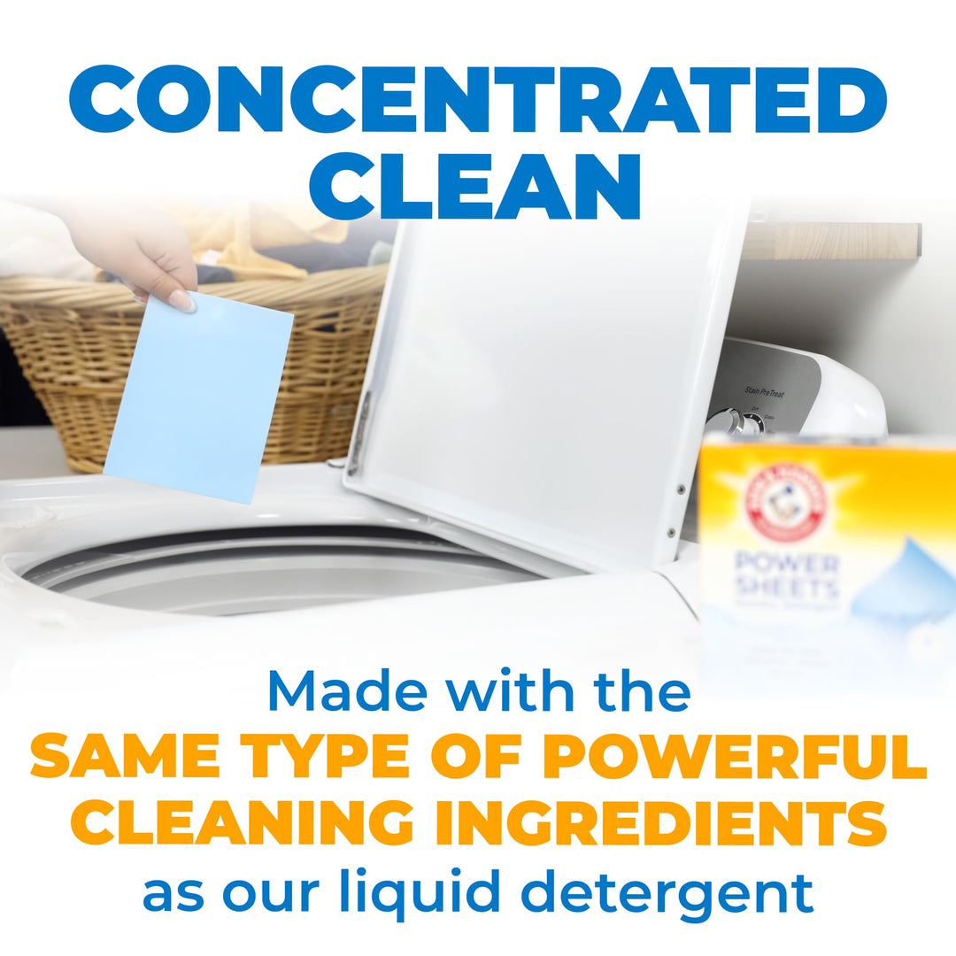 Arm & Hammer Power Sheets Laundry Detergent - Fresh Linen Scent, 50 Count