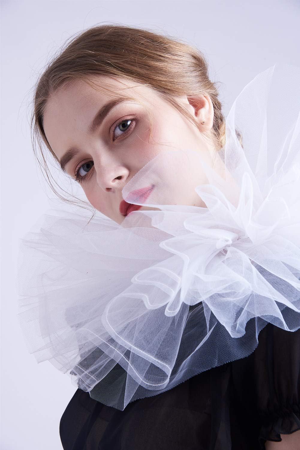 BLESSUME Clown Collar Retro Mesh Neck Ruffle Accessory - One Size 4