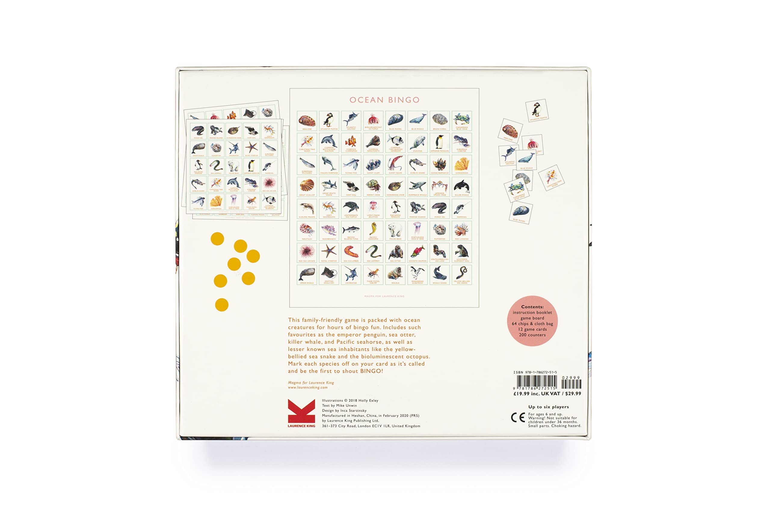 Laurence King Ocean Bingo - 64 Species Game | Ages 4-8 | Cardstock 3