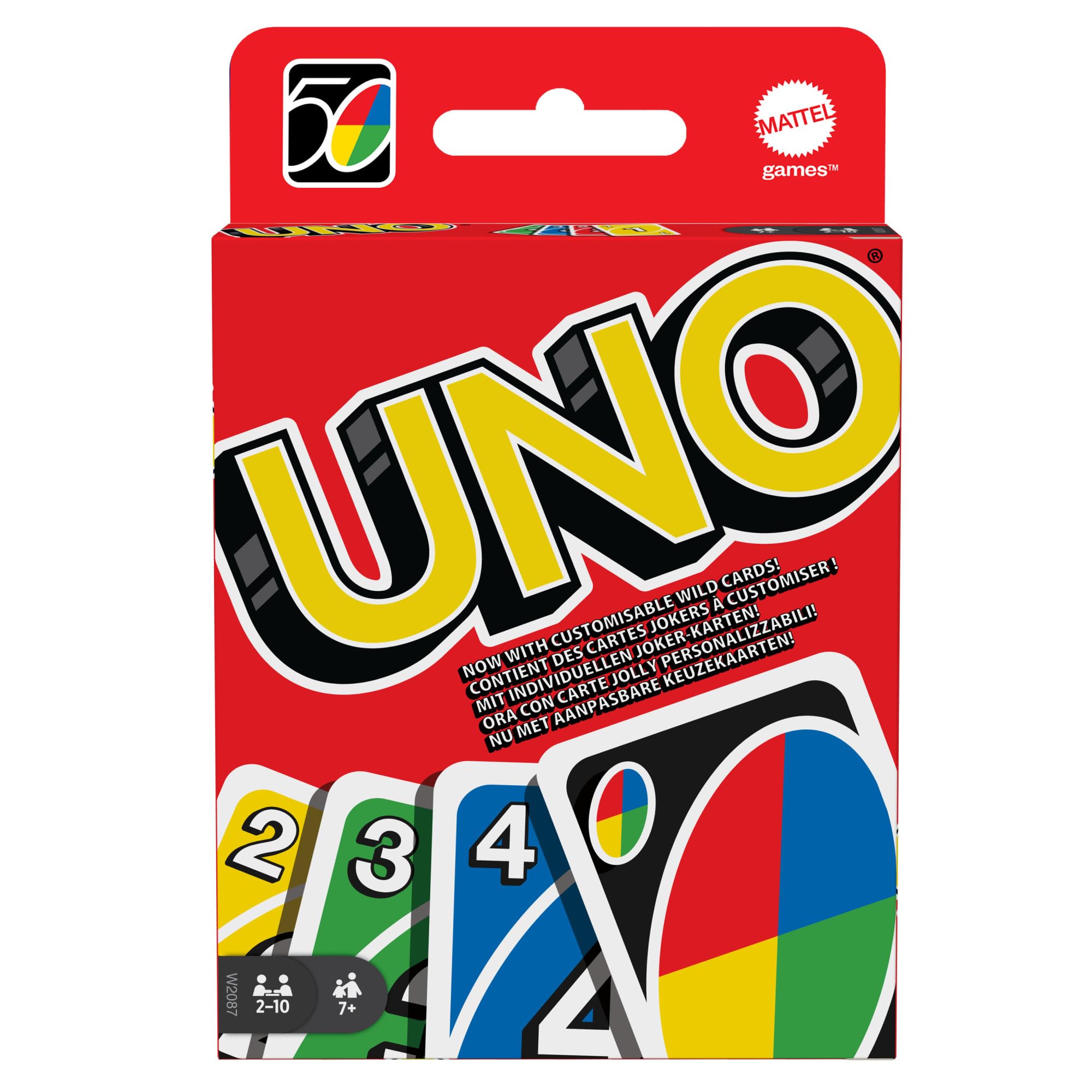 Mattel UNO Classic Kartenspiel für den Familienspieleabend, 2–10 Spieler, ab 7 Jahren