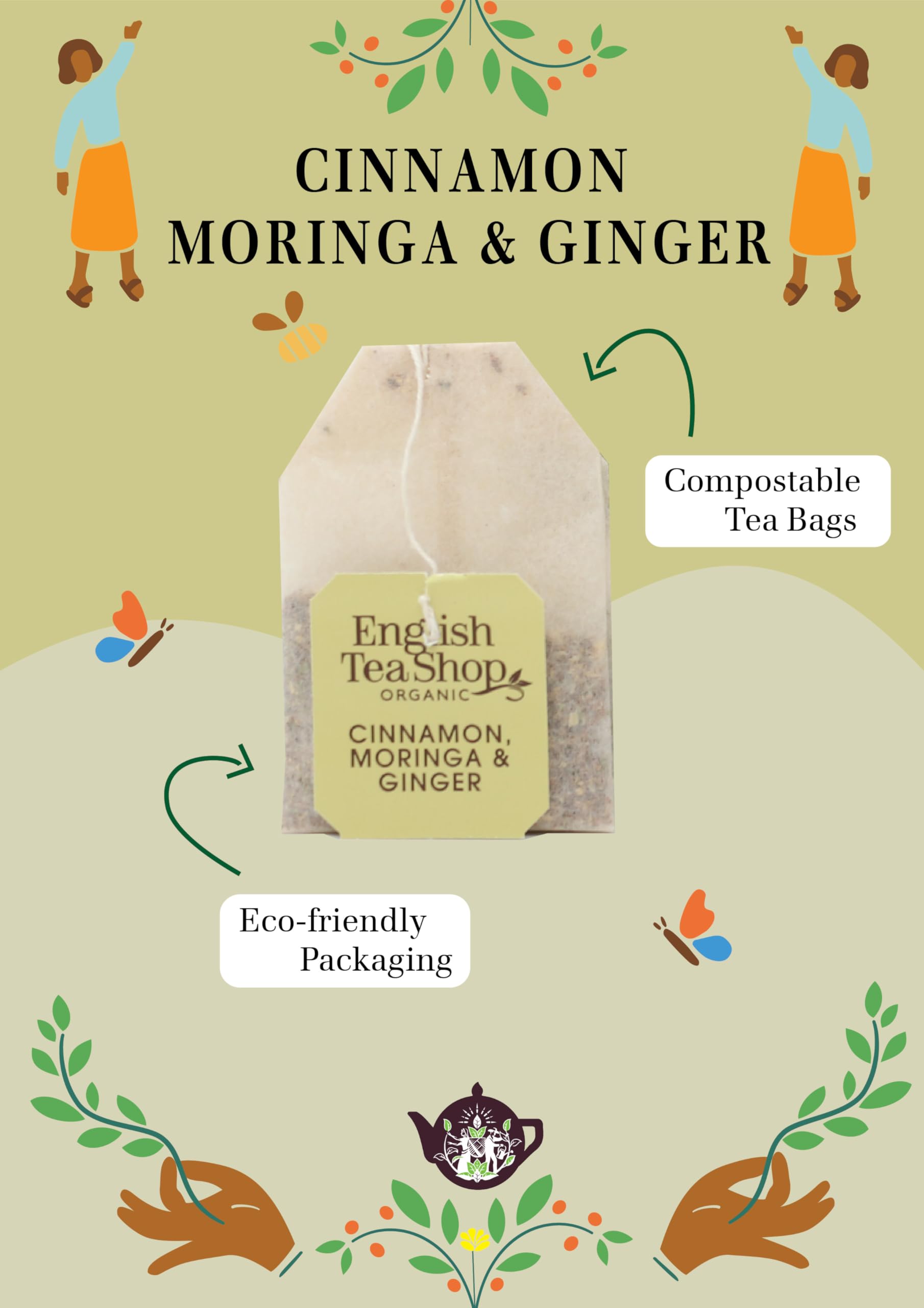 English Tea Shop Organic Cinnamon Moringa Ginger - 20 Tea Bags 3