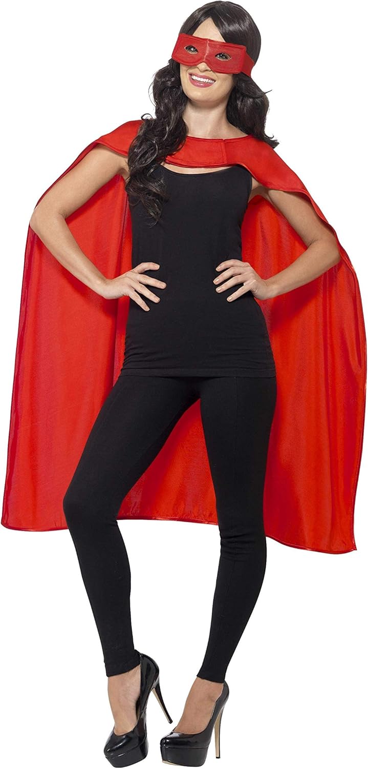 Smiffys Superhero Accessory Kit - Red Cape & Eyemask