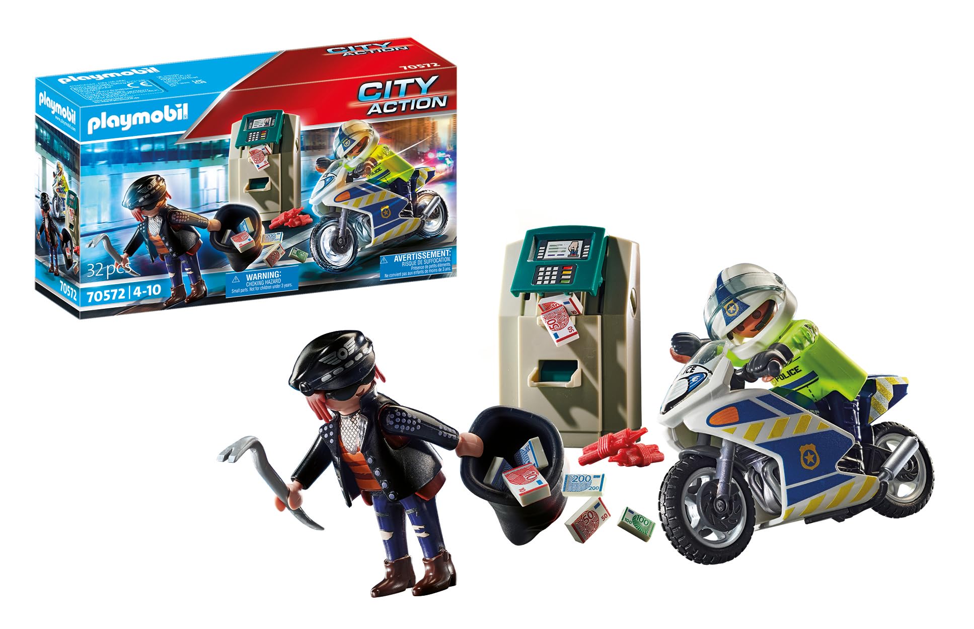 PLAYMOBIL City Action Police Bank Robber Chase Set 70572 for Ages 4-10 1