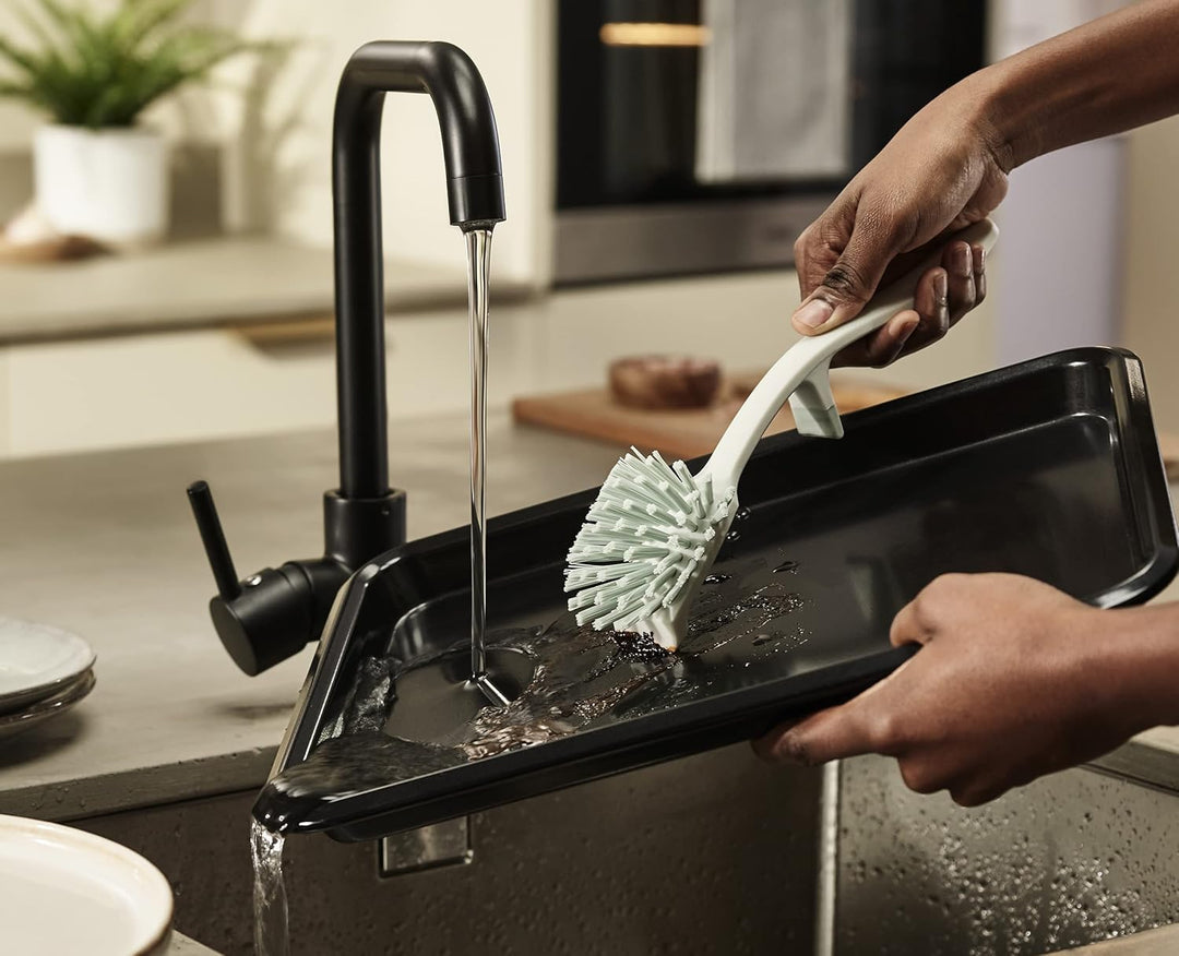 Joseph Joseph Edge Dish Washing Scrubbing Brush – Stone/Sage Green