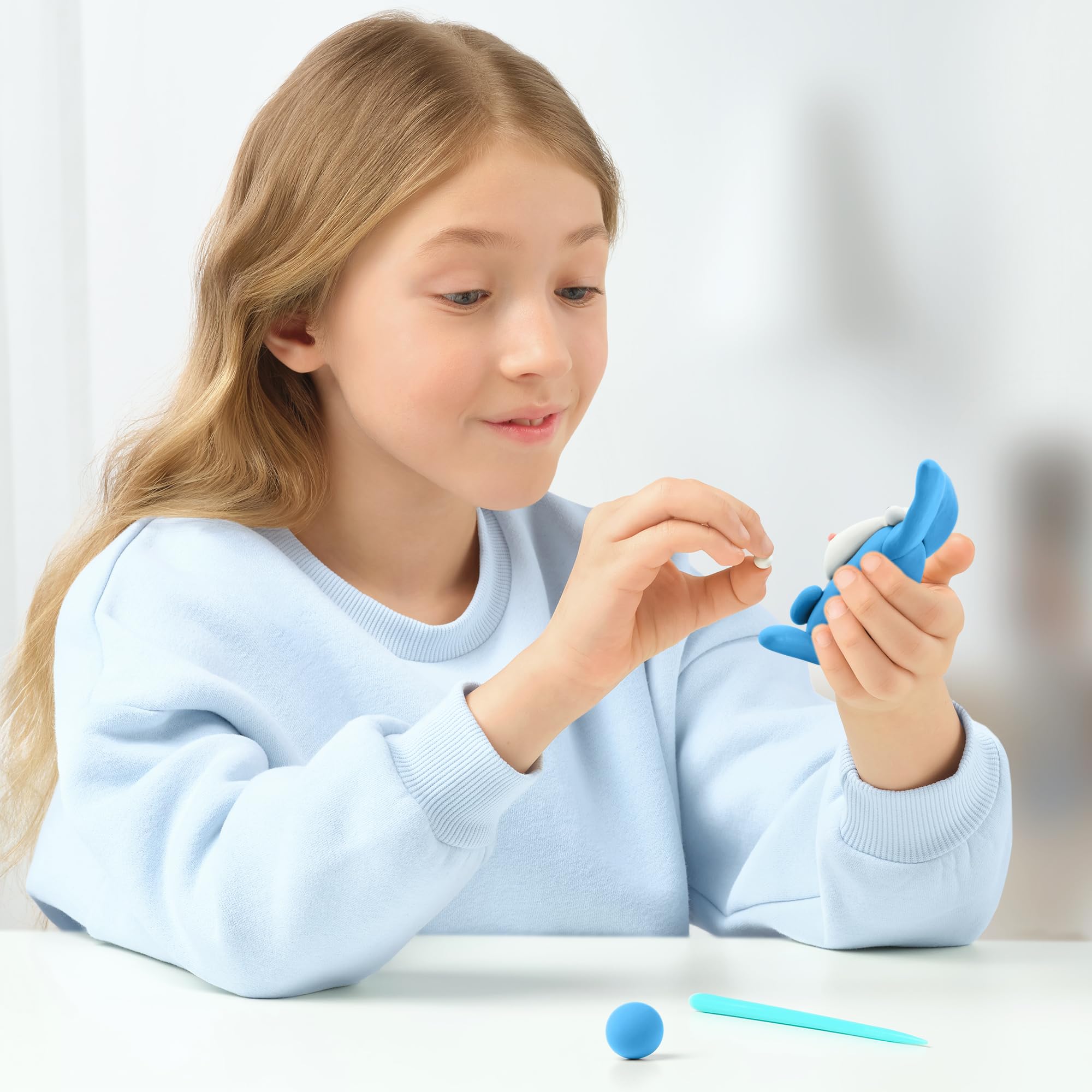 Hey Clay Animals: Piggy, Horse, Rabbit Set - Air Dry Modeling Clay Kit for Kids 3+ 6