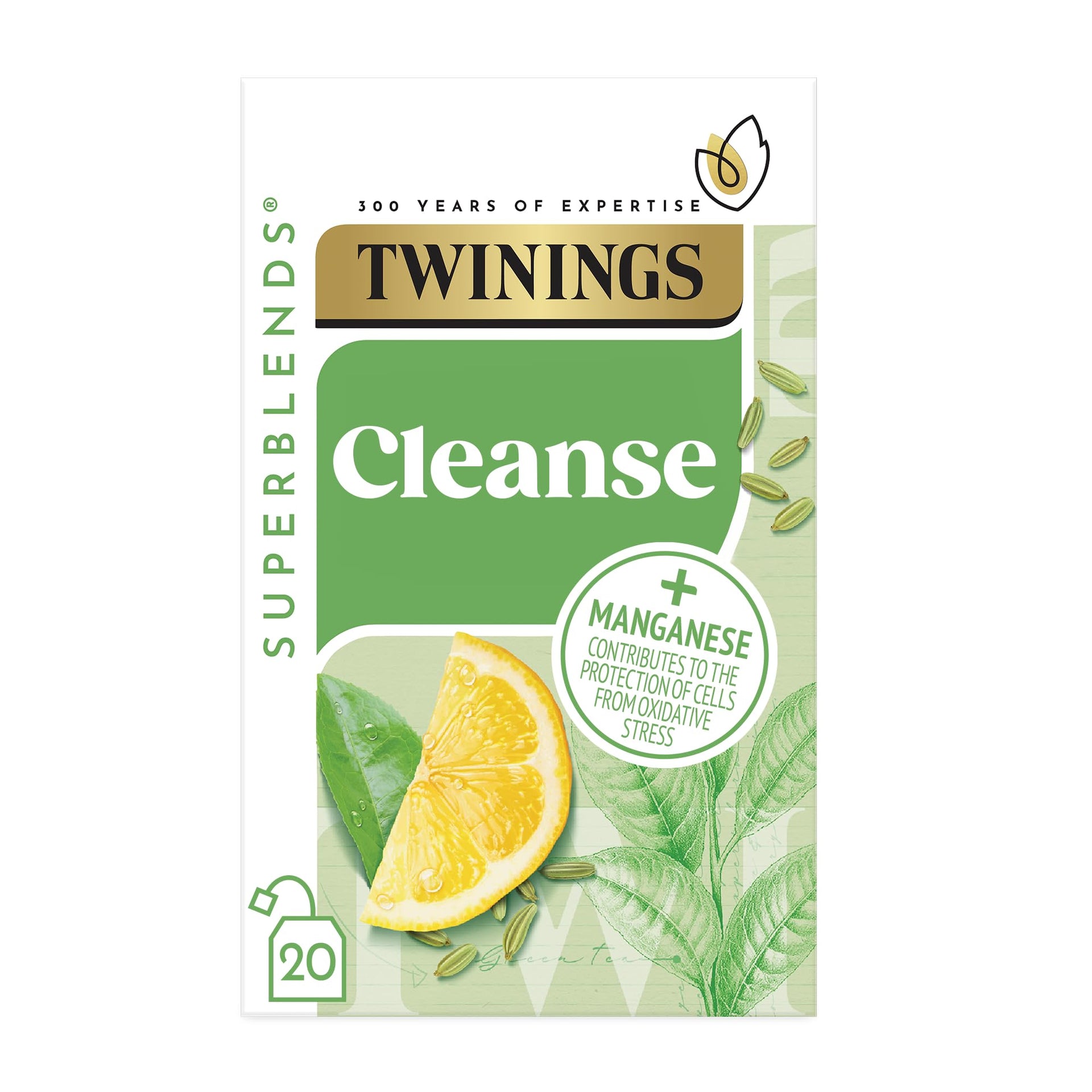 Twinings Superblends Cleanse Tea - Green Tea Herbal Infusion with Matc