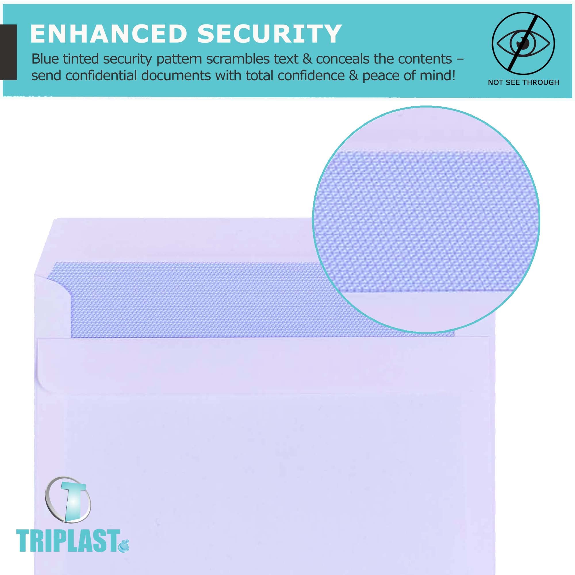 Triplast C6 White Self Seal Security Envelopes - Pack of 50 | 114x162mm | 90 gsm 3