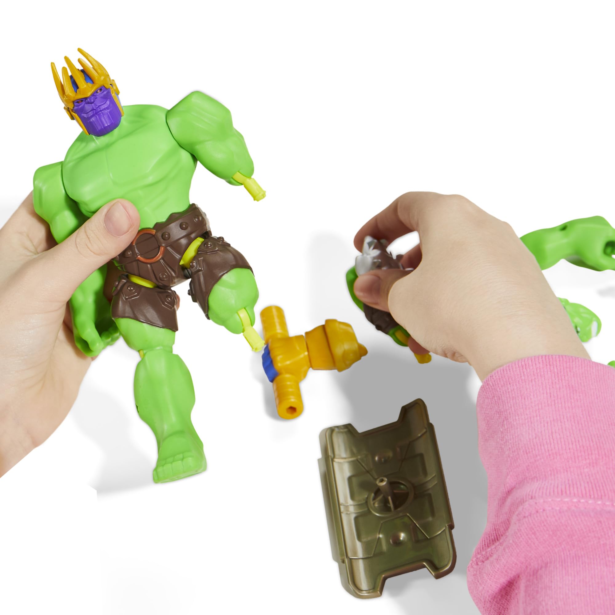 Marvel Press MixMashers Hulk Custom Deluxe Action Figure with Thanos Parts | 5-inch Scale | Ages 4+ 4