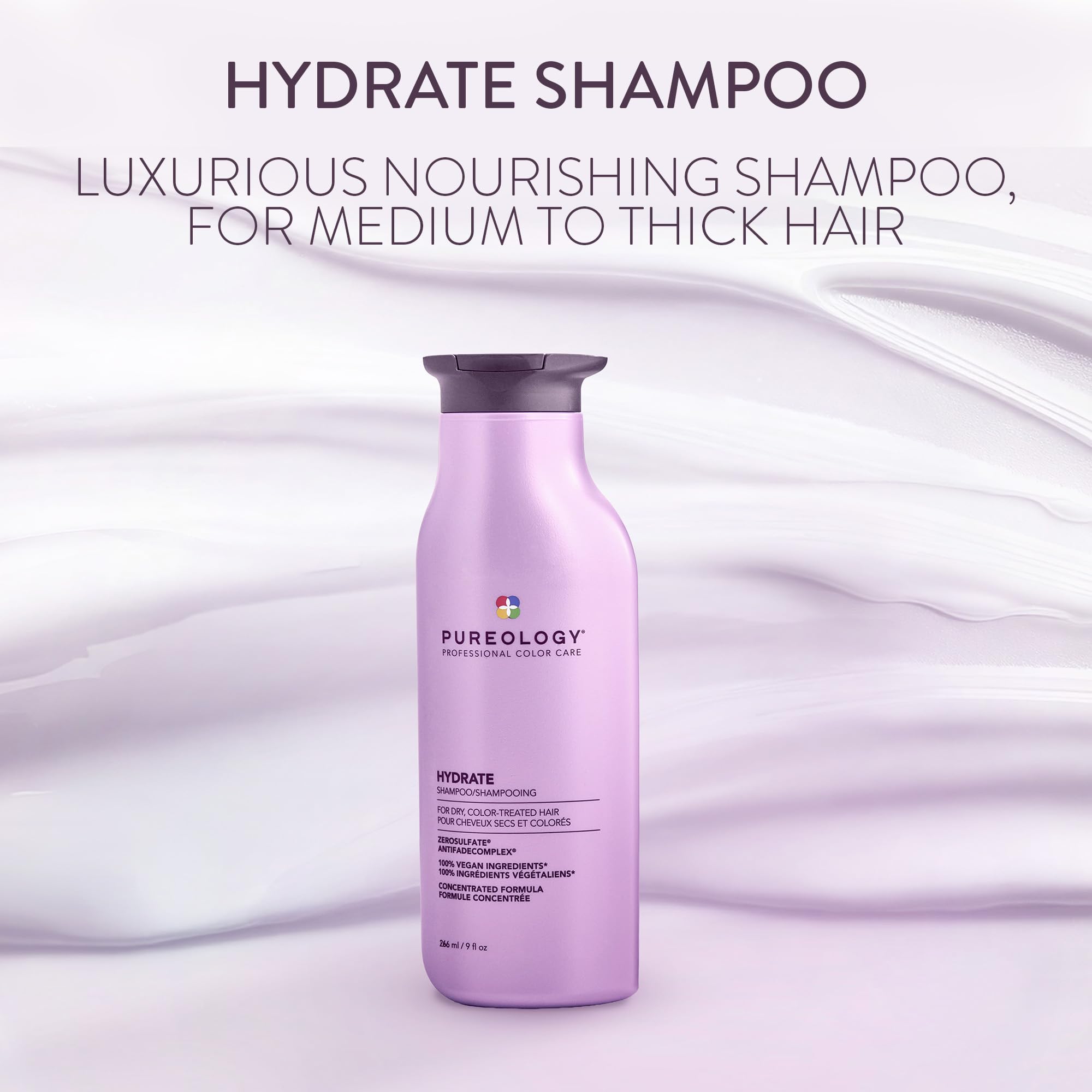 PUREOLOGY Hydrate Moisturising Shampoo - 266.17 ml, Vegan, Color Protection 2