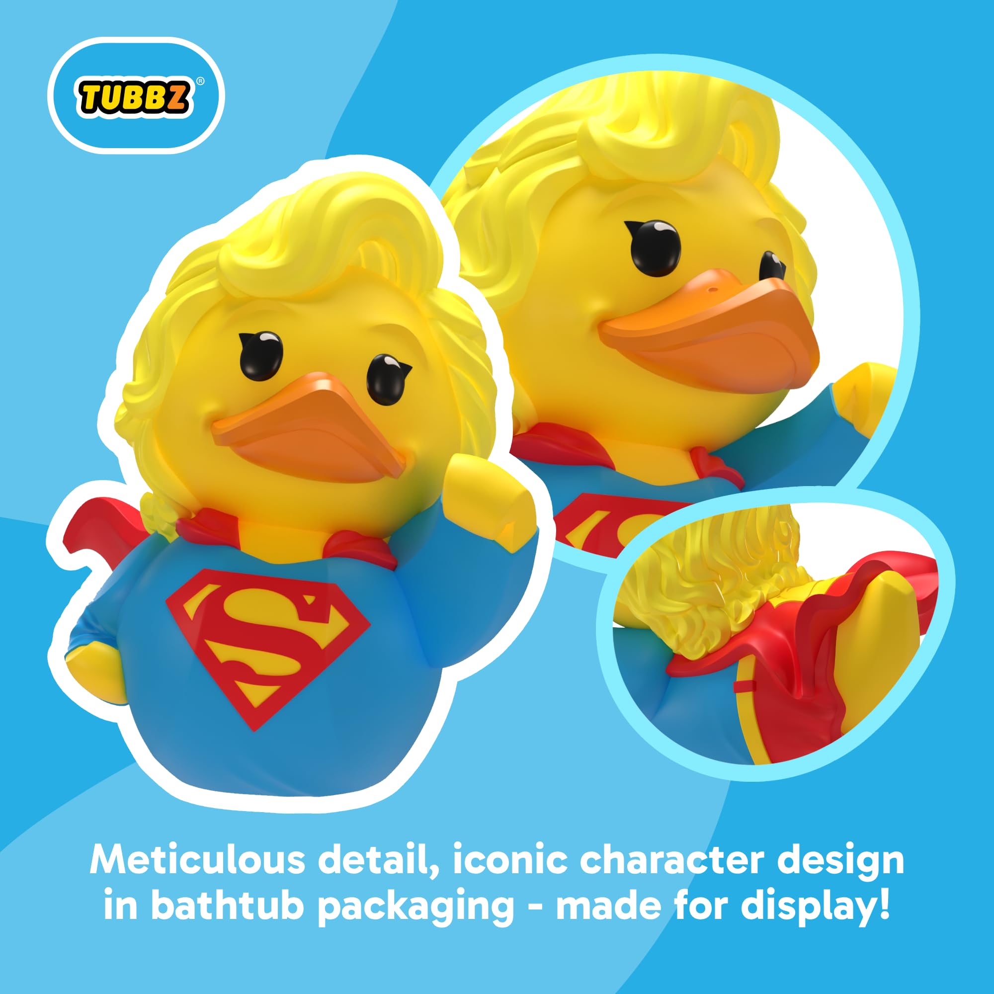 TUBBZ DC Comics Supergirl Cosplaying Rubber Duck Collectible Figure | 9cm Tall