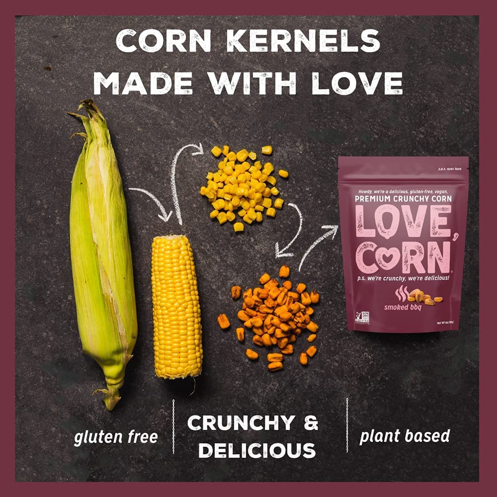 Love Corn Smoked BBQ Knusprige geröstete Maissnacks, glutenfrei, 45 g 3