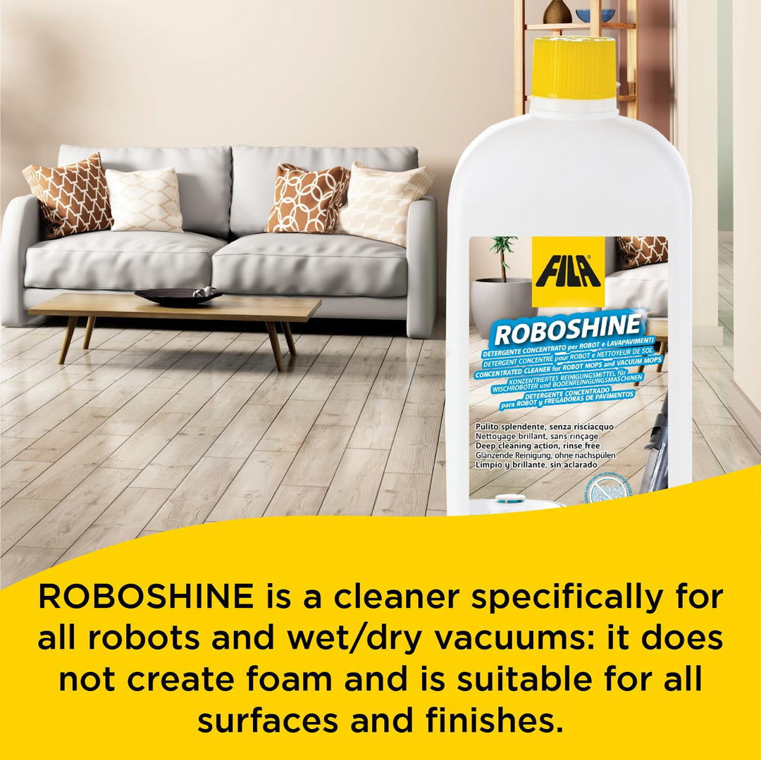 FILA ROBOSHINE Non-Foaming Floor Cleaner for Robot Vacuum Mops (1L)