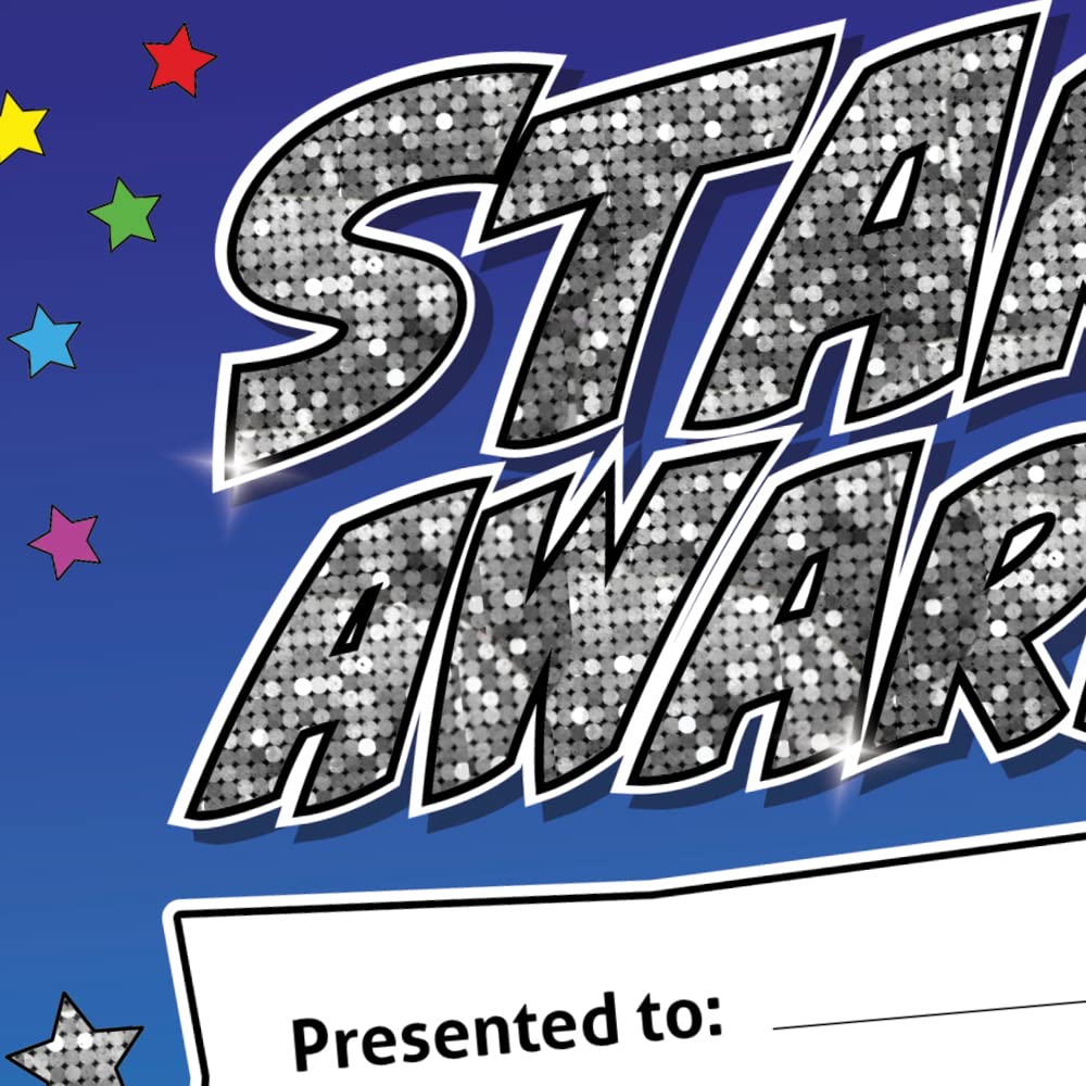 SuperStickers Star Award Certificates - Sparkly Holographic Rewards | 20 Pack | A5 Size 3