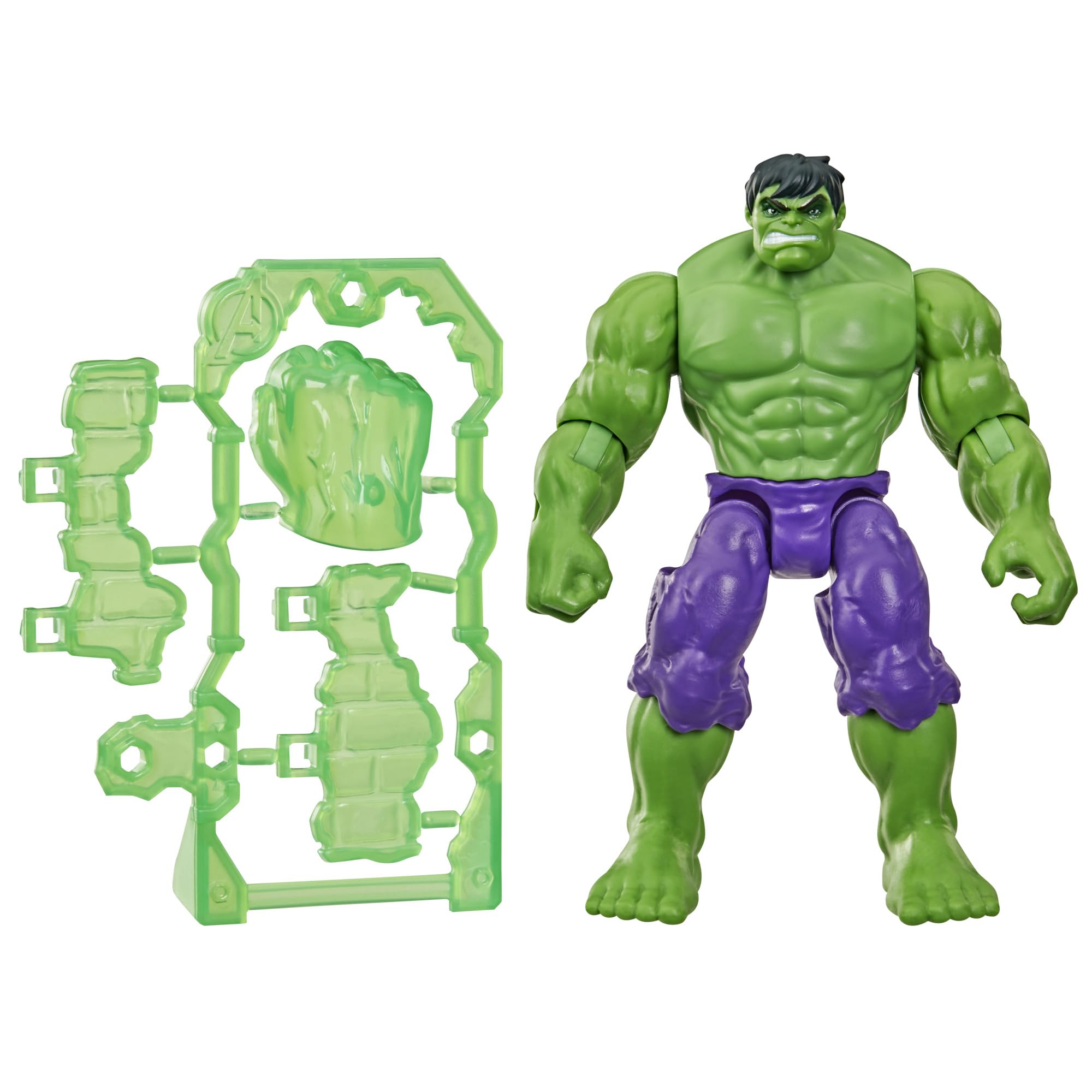 Marvel Hulk Action Figure - 4.5-Inch Poseable Toy with 3 Accessories | Ages 4+ 1