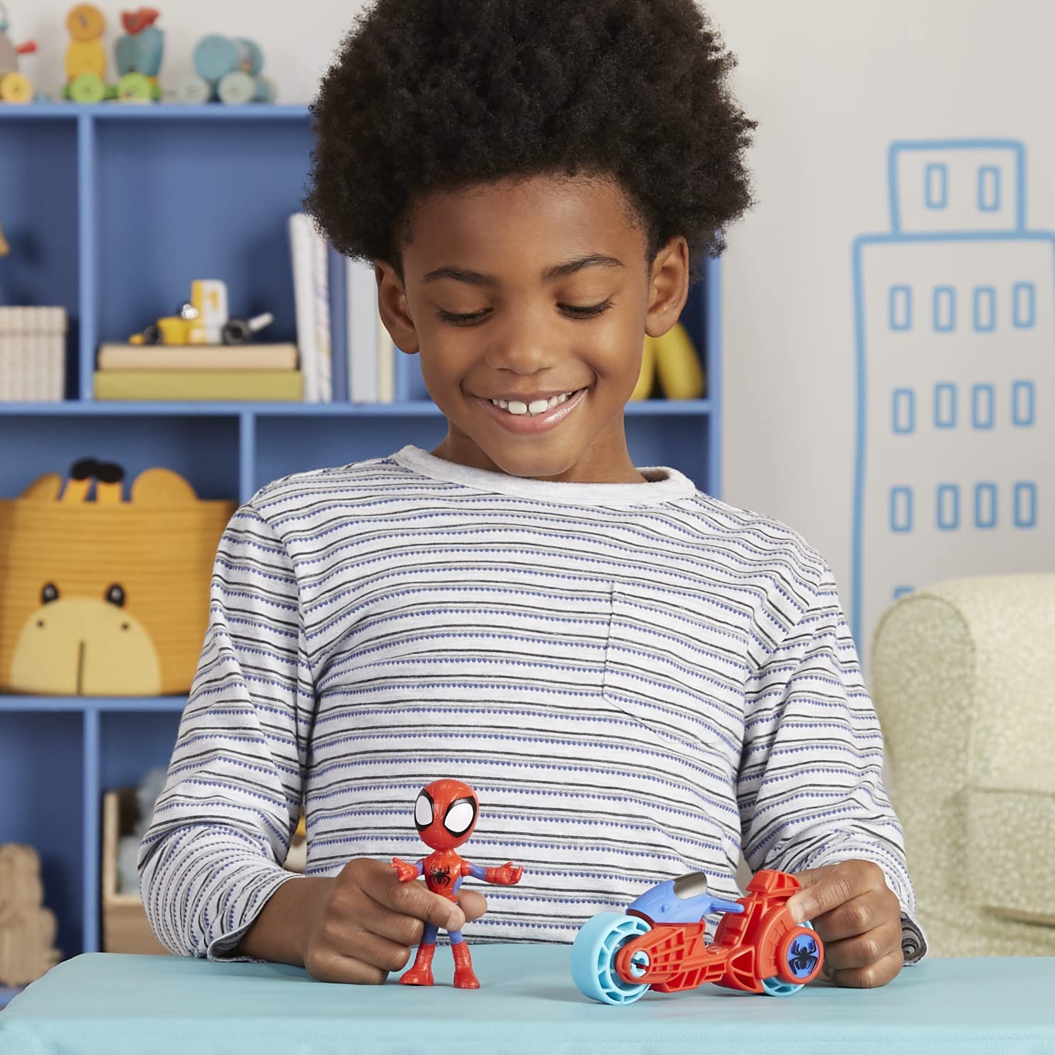 Marvel Spidey and His Amazing Friends Spidey Action Figure with Toy Motorcycle - Ages 3+ 5