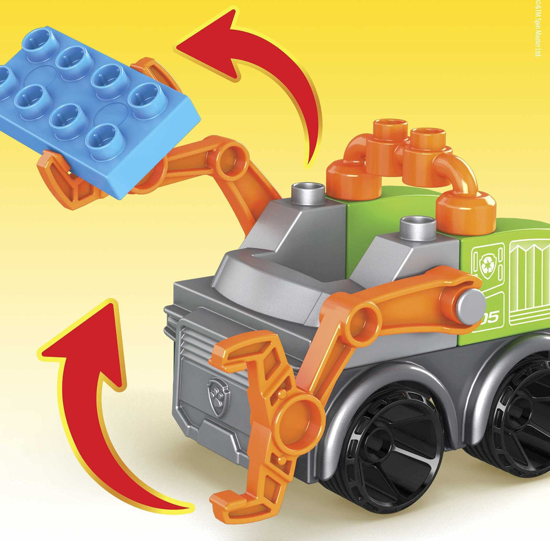 Mega Bloks Paw Patrol Rocky's City Recycling Truck Set - Building Playset for Ages 3+