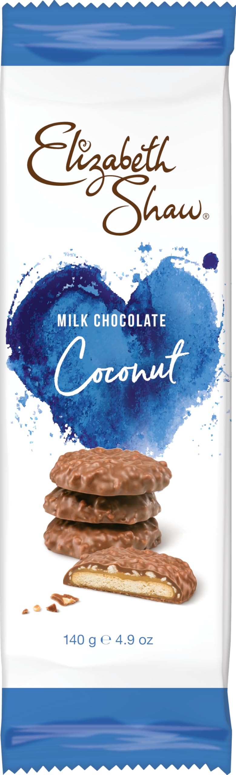 Elizabeth Shaw Coconut Milk Chocolate Crisp Biscuits Case Pack (10 x 140g) 3