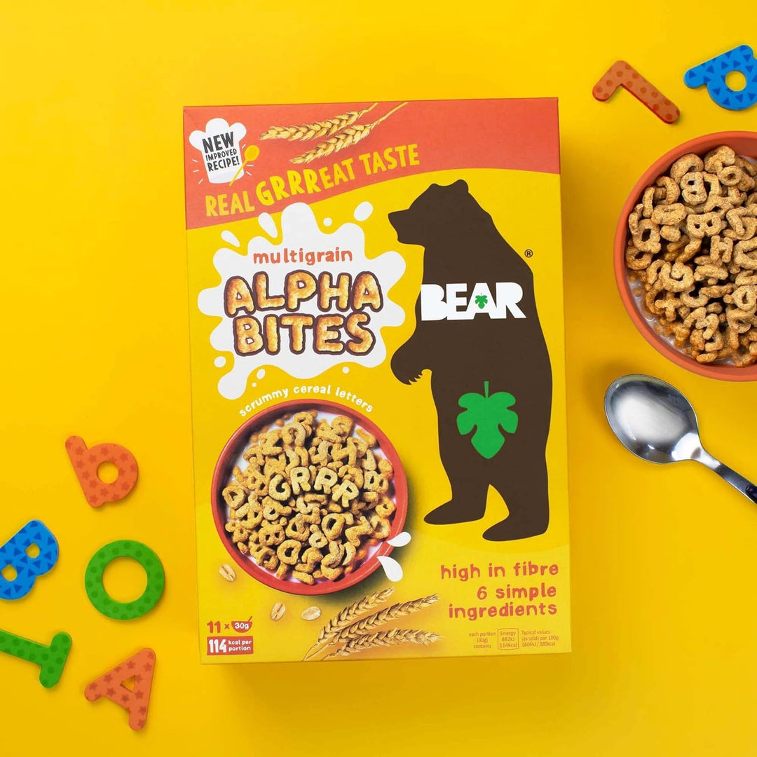 BEAR Alphabites Multigrain Cereal for Kids - High Fibre Breakfast Cereal - 350g