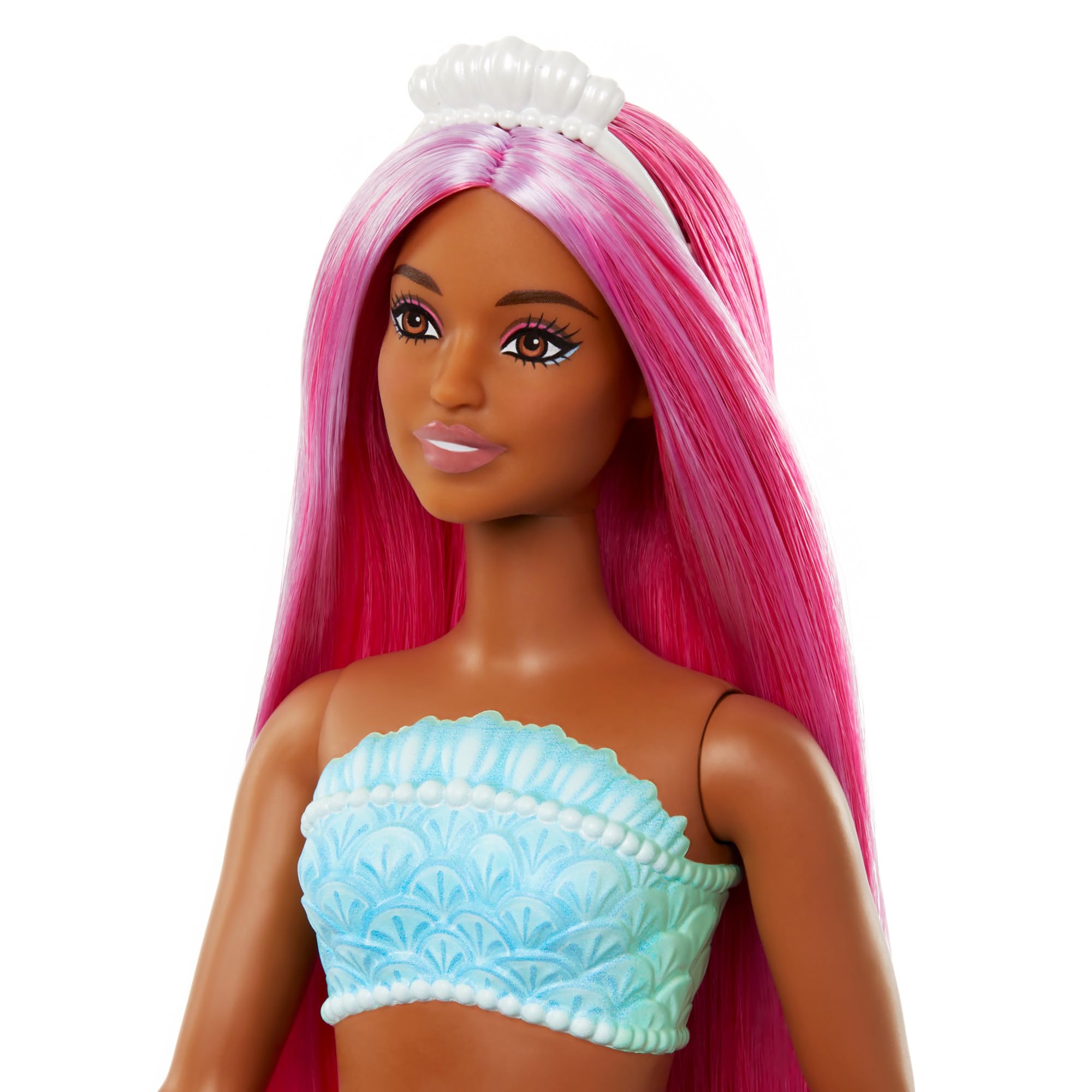 Barbie Mermaid Doll - Curvy Body with Shell Bodice & Tropical Red Tail, 3+ Years 6