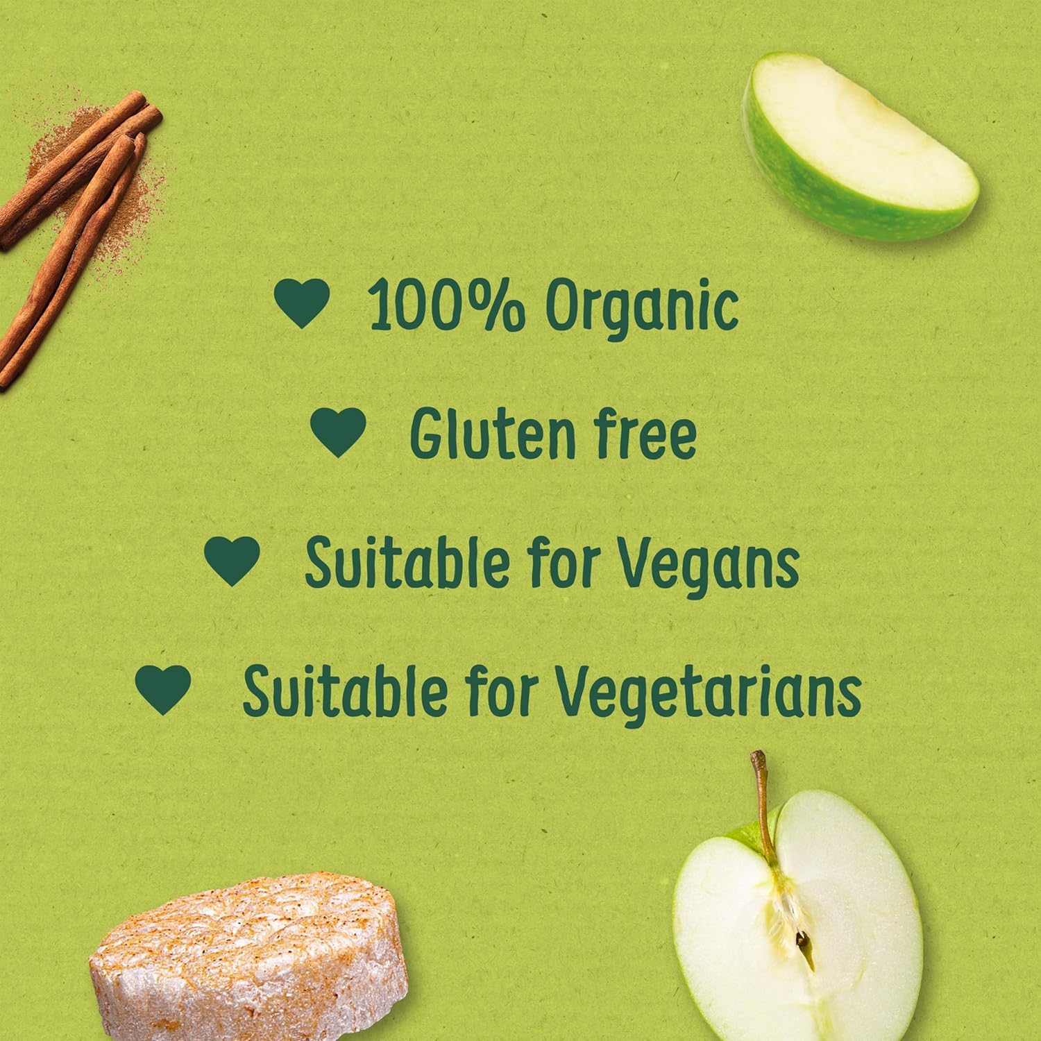 Organix Apple Organic Rice Cake Clouds Baby Snack | 7+ Months | Gluten Free | 18g Pack of 20 3