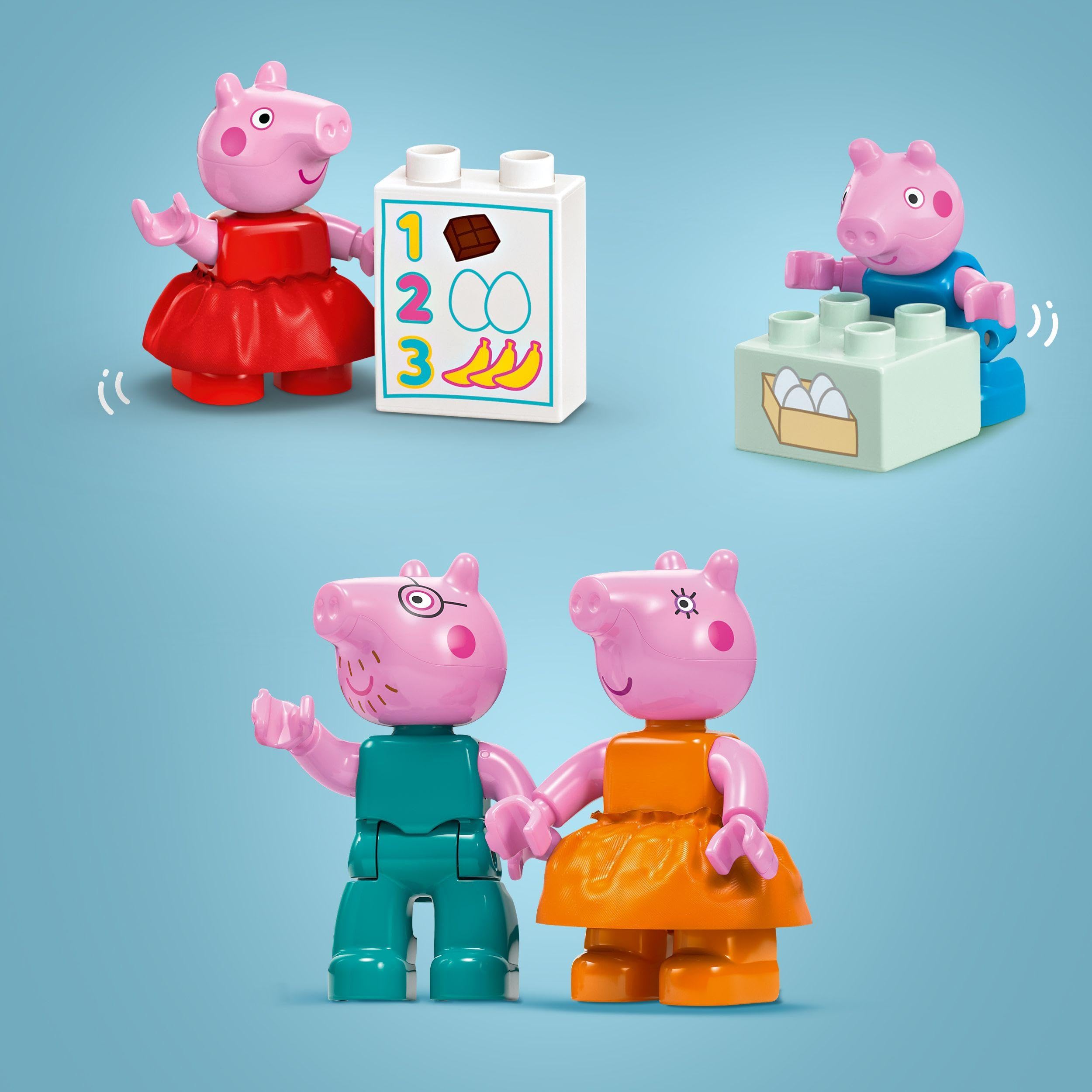 LEGO DUPLO Peppa Pig Supermarket Playset with Car and 4 Figures for Toddlers 2+