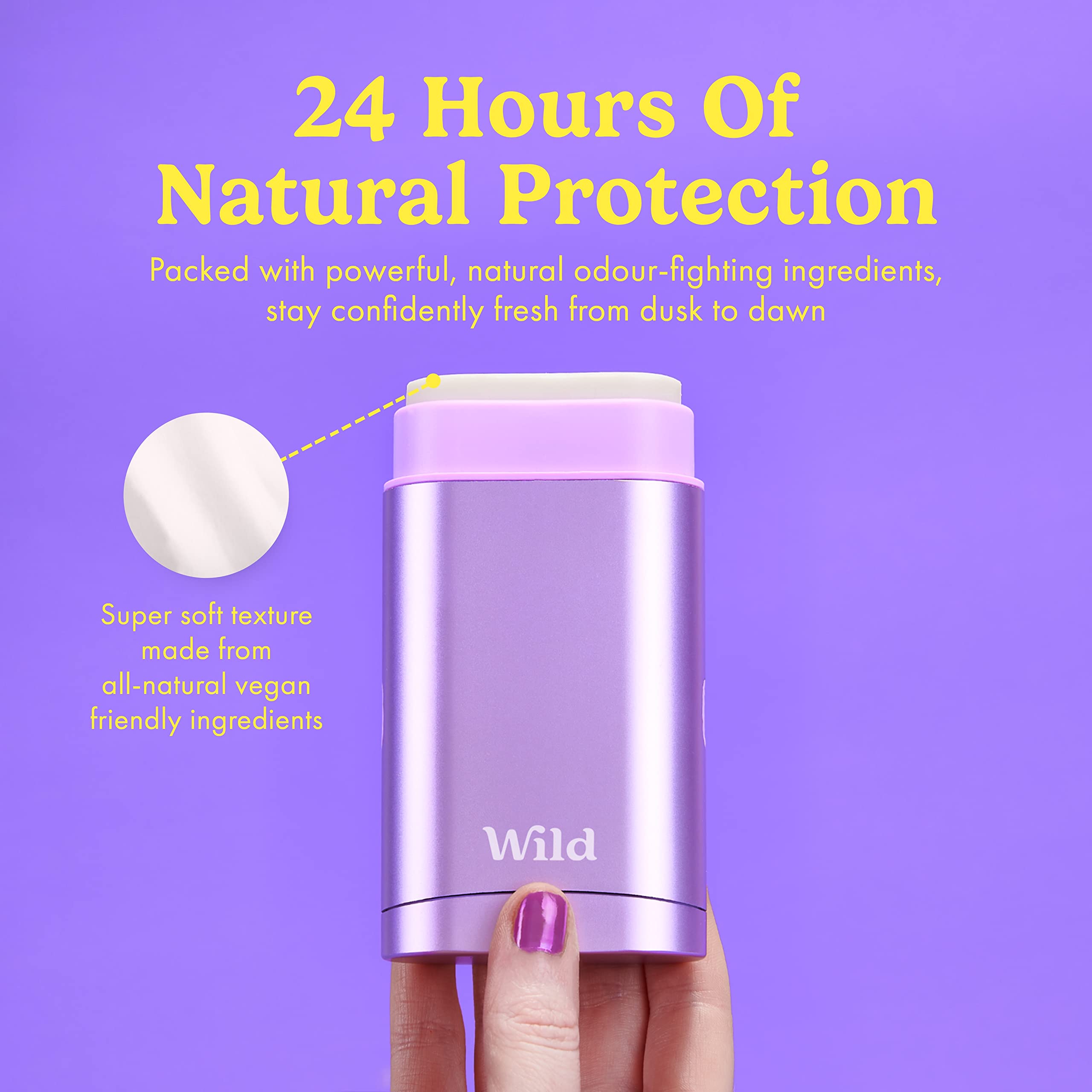 Wild Natural Refillable Deodorant - Coconut & Vanilla Scent | 24H Protection | Vegan 3