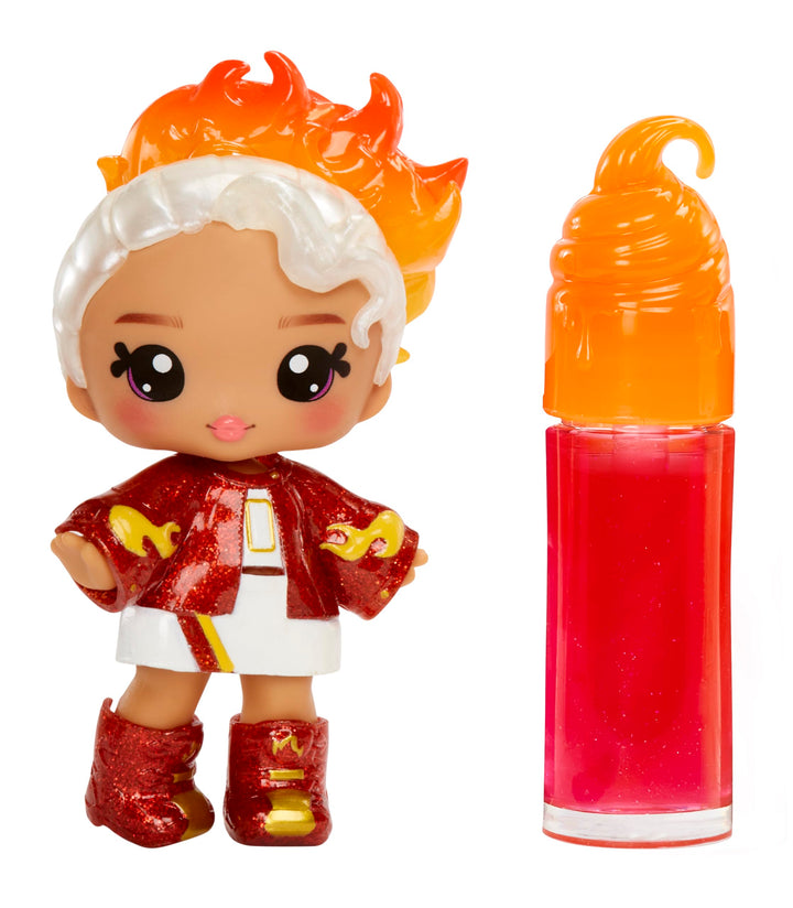 Yummiland Lip Gloss Doll - Amber Cinnamon - DIY Scented Fashion Doll with Customizable Lip Gloss Kit