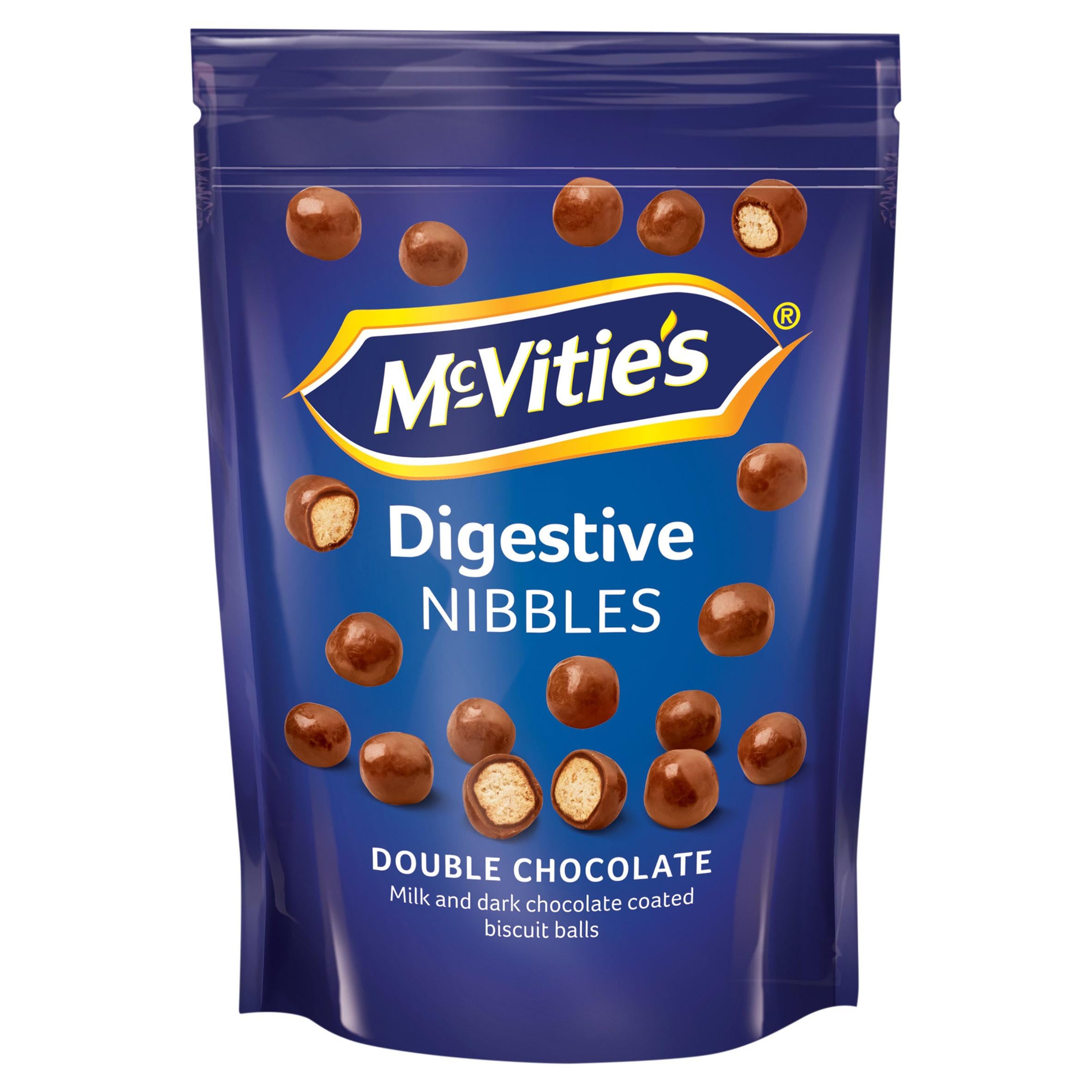 McVitie's Digestives Nibbles Double Chocolate Milk and Dark Chocolate Coated Biscuits | 80g Pouch 1