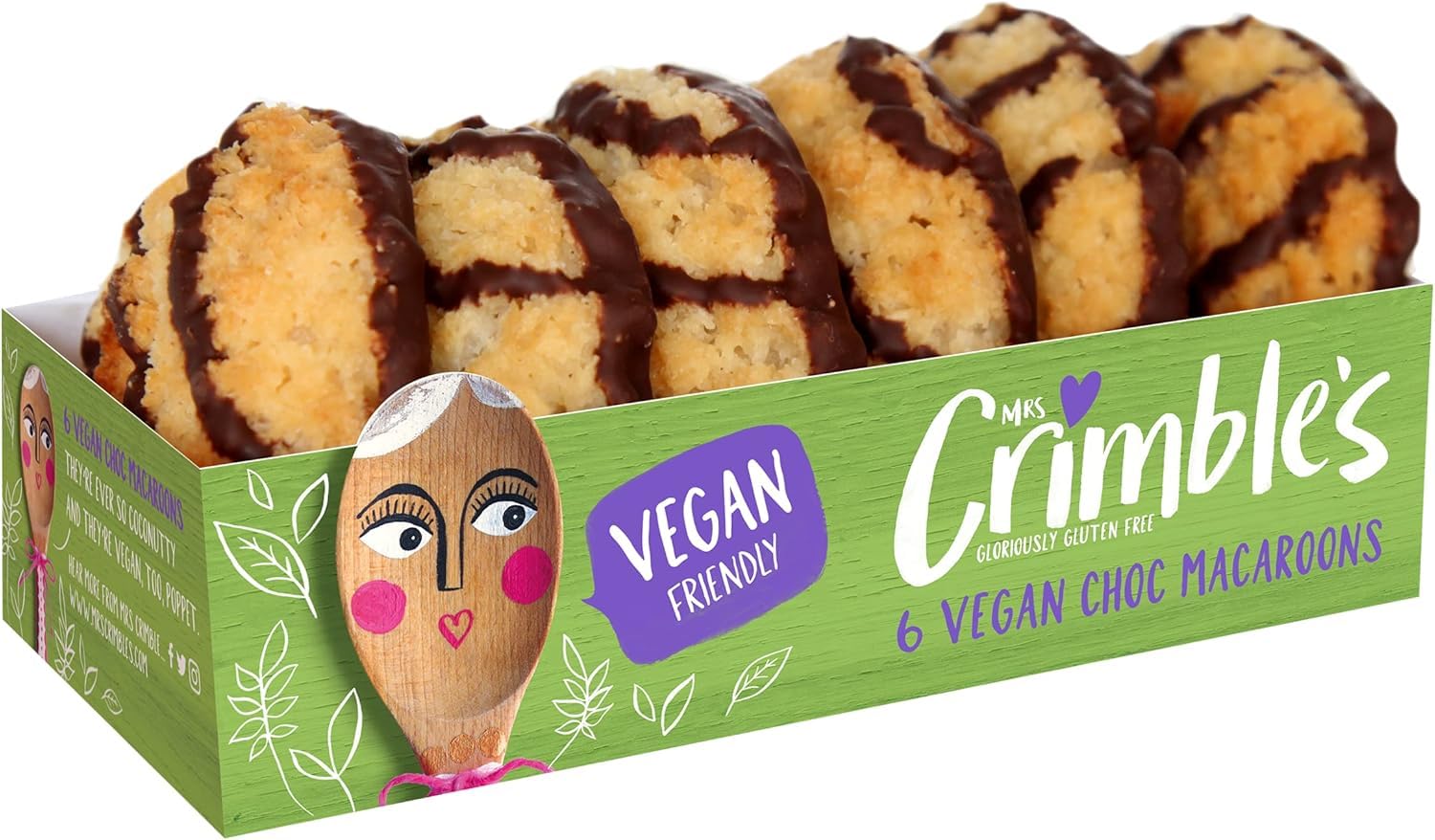 Mrs Crimble's glutenfreie, vegane Kokosmakronen mit Schokoladenüberzug – 190 g 4