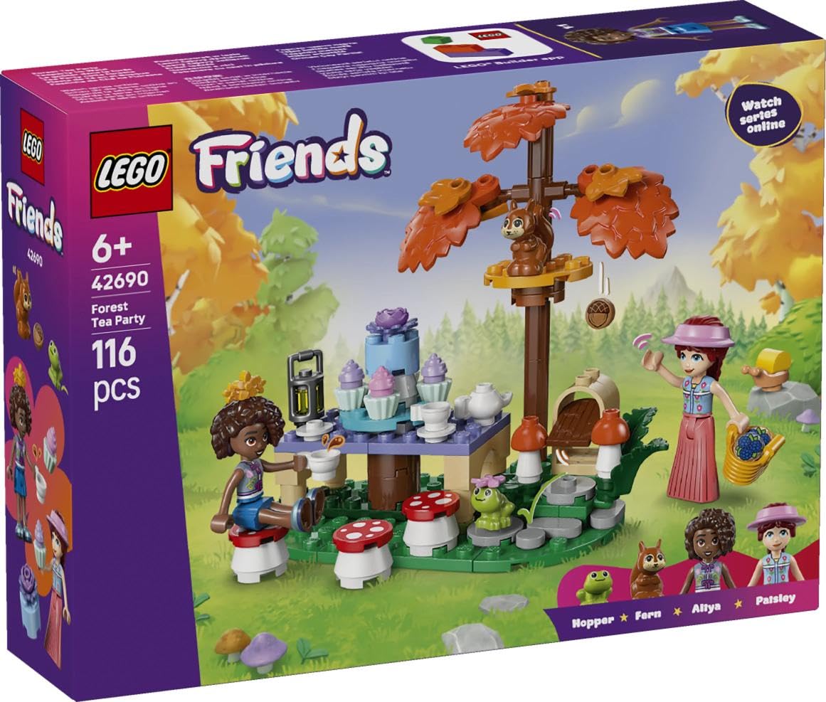 LEGO Friends Forest Tea Party Building Set 42690 | Ages 6+ | 2 Mini Dolls & 3 Animals 6
