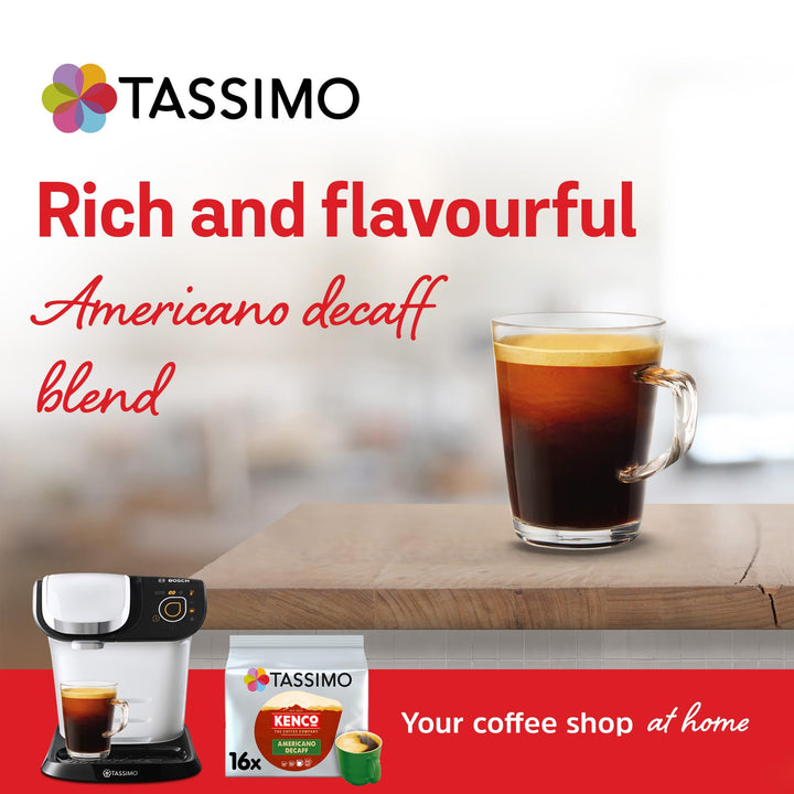Kenco Americano Decaf Coffee Pods (Pack of 5, 80 T-Discs) for Tassimo Machines