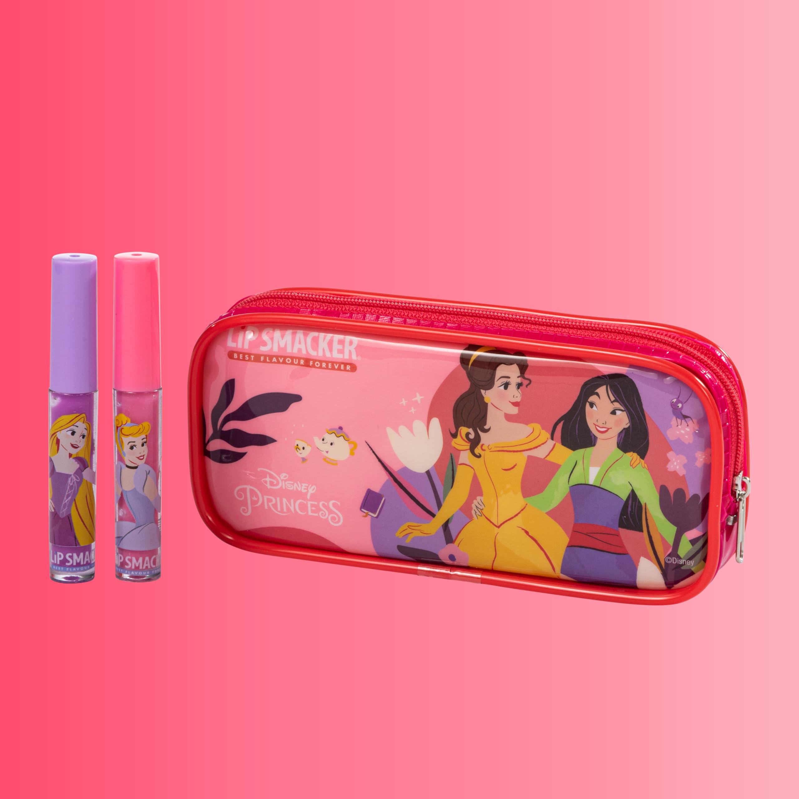 Lip Smacker Disney Princess Lip Gloss Set with 4 Colors and Zipper Pouch | Moisturizing 3