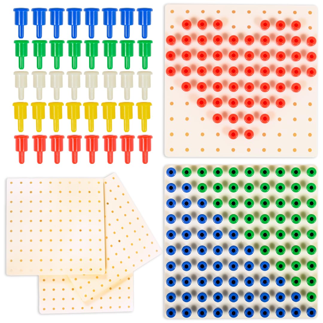 edxeducation Pegs and Peg Board Set - 1,000 Pegs + 5 Boards | Fine Motor Skills & Montessori Learning 1