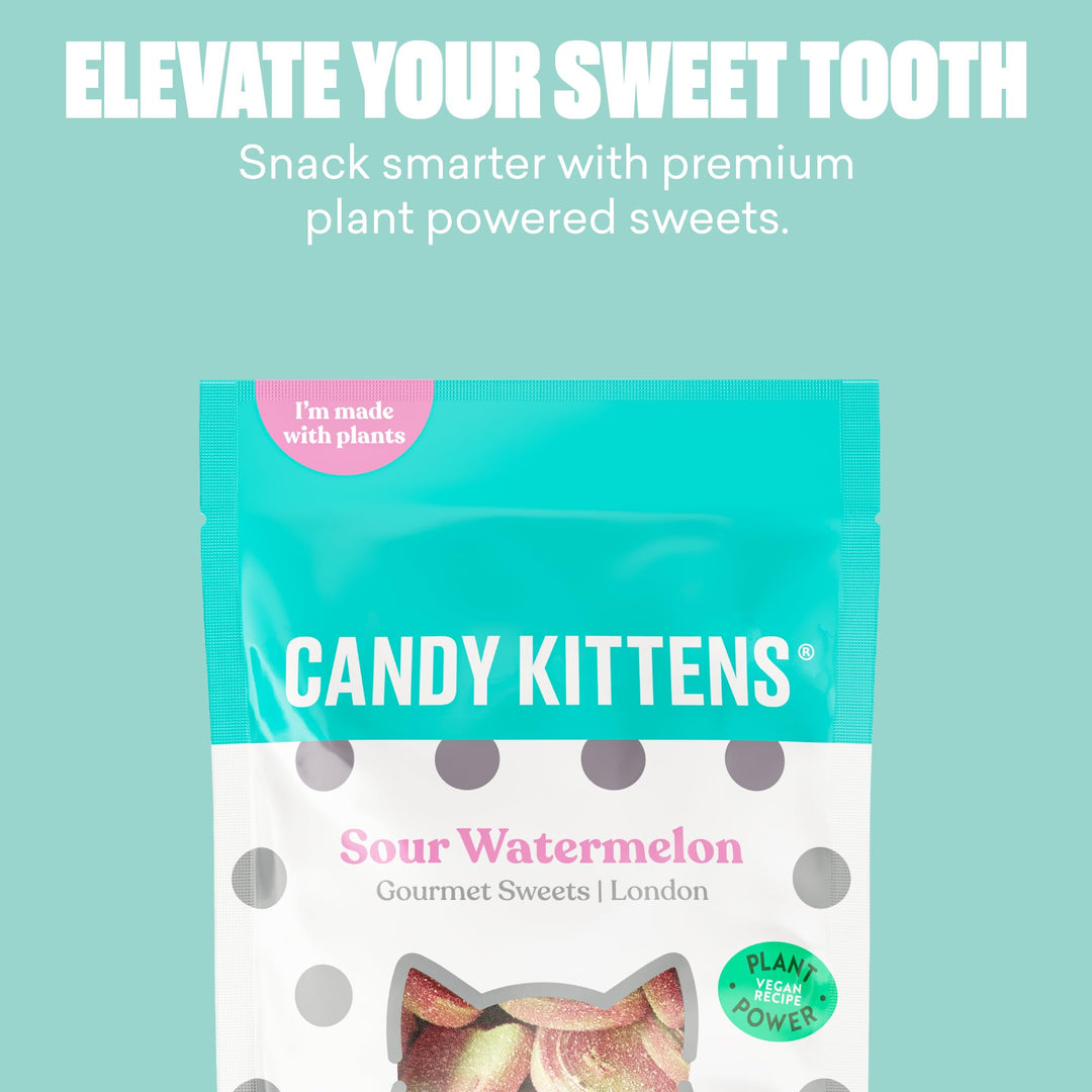 Candy Kittens Sour Watermelon Vegan Chewy Sweets – 140g