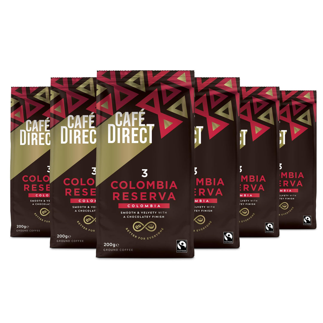 Cafédirect Cauca Valley Colombia Fairtrade Ground Arabica Coffee 227g (Pack of 6)
