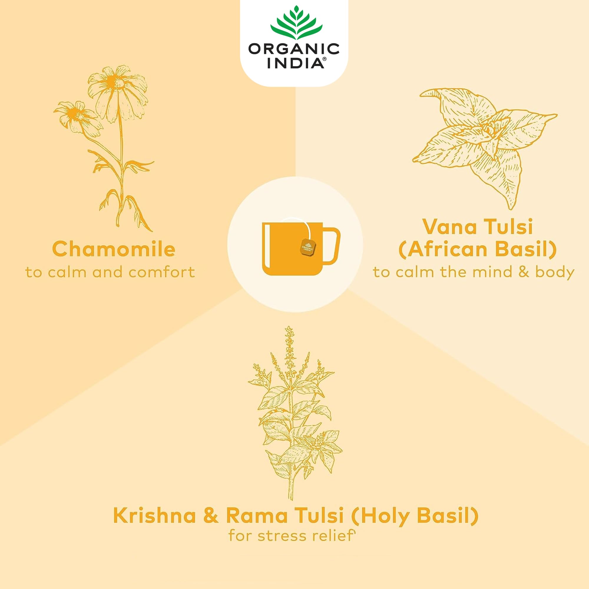 Organic India Tulsi Lemon & Ginger Tea, Caffeine-Free Herbal Tea, Certified Organic 5