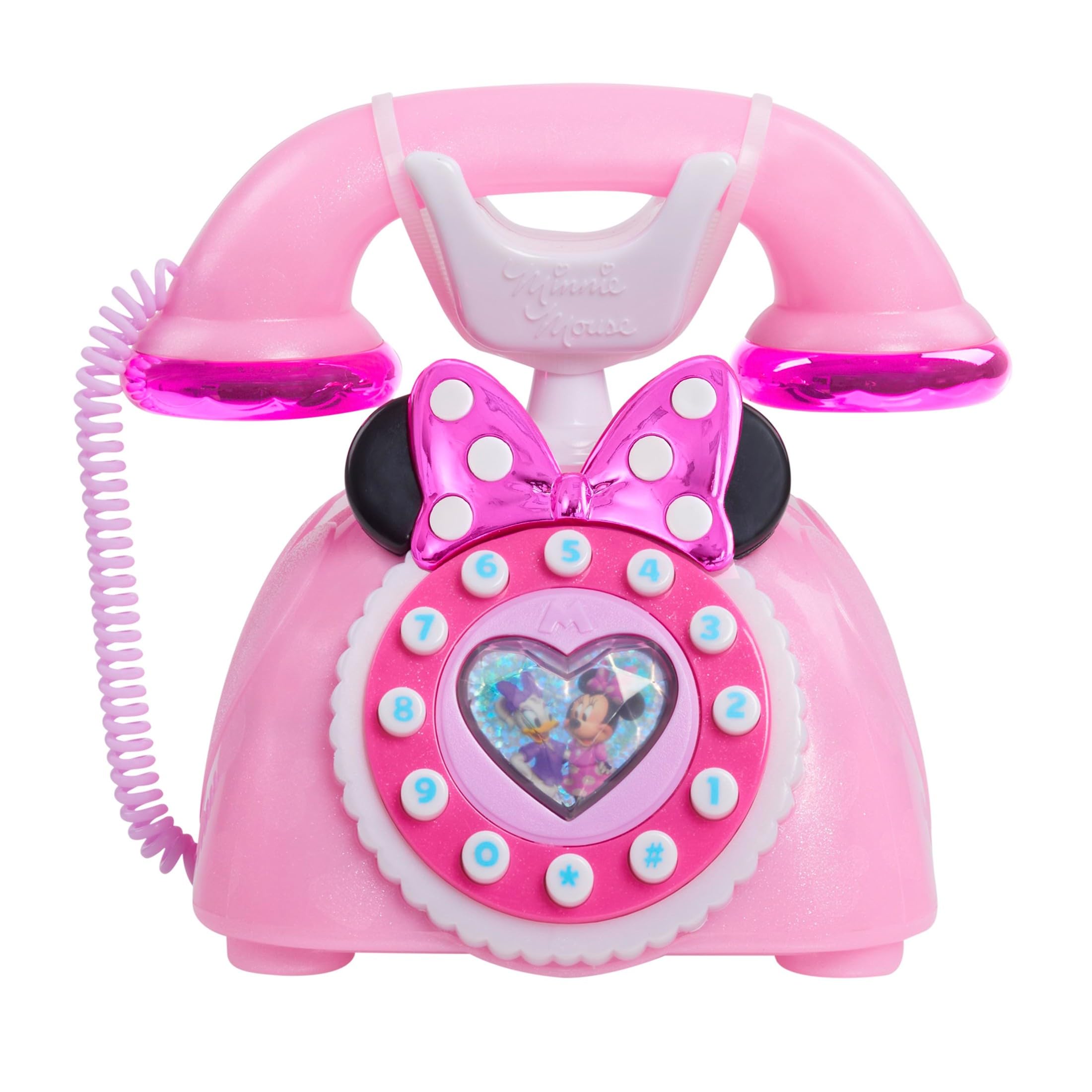 Disney Junior Minnie Mouse Ring Me Rotary Style Phone with Lights - Pretend Play Toy for Kids 3+ 2