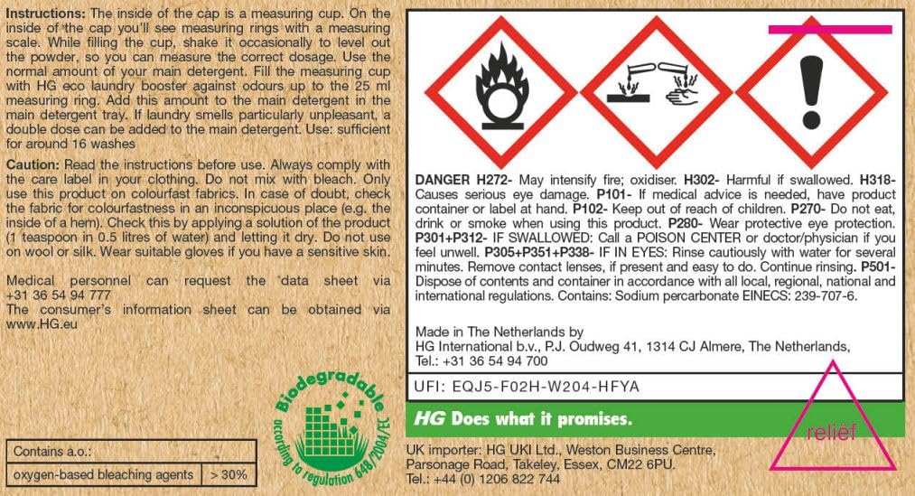 HG - ECO Laundry Detergent Booster Against Odours, 500g Scent Enhancer for Fresh Laundry