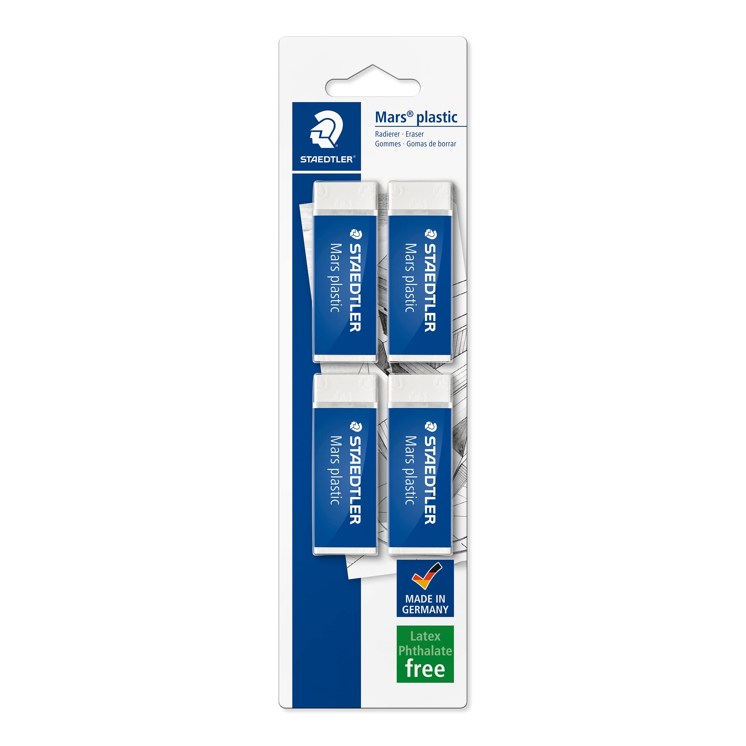 STAEDTLER Mars Plastic Erasers - Premium Quality Erasing | Phthalate & Latex Free | Pack of 4 1