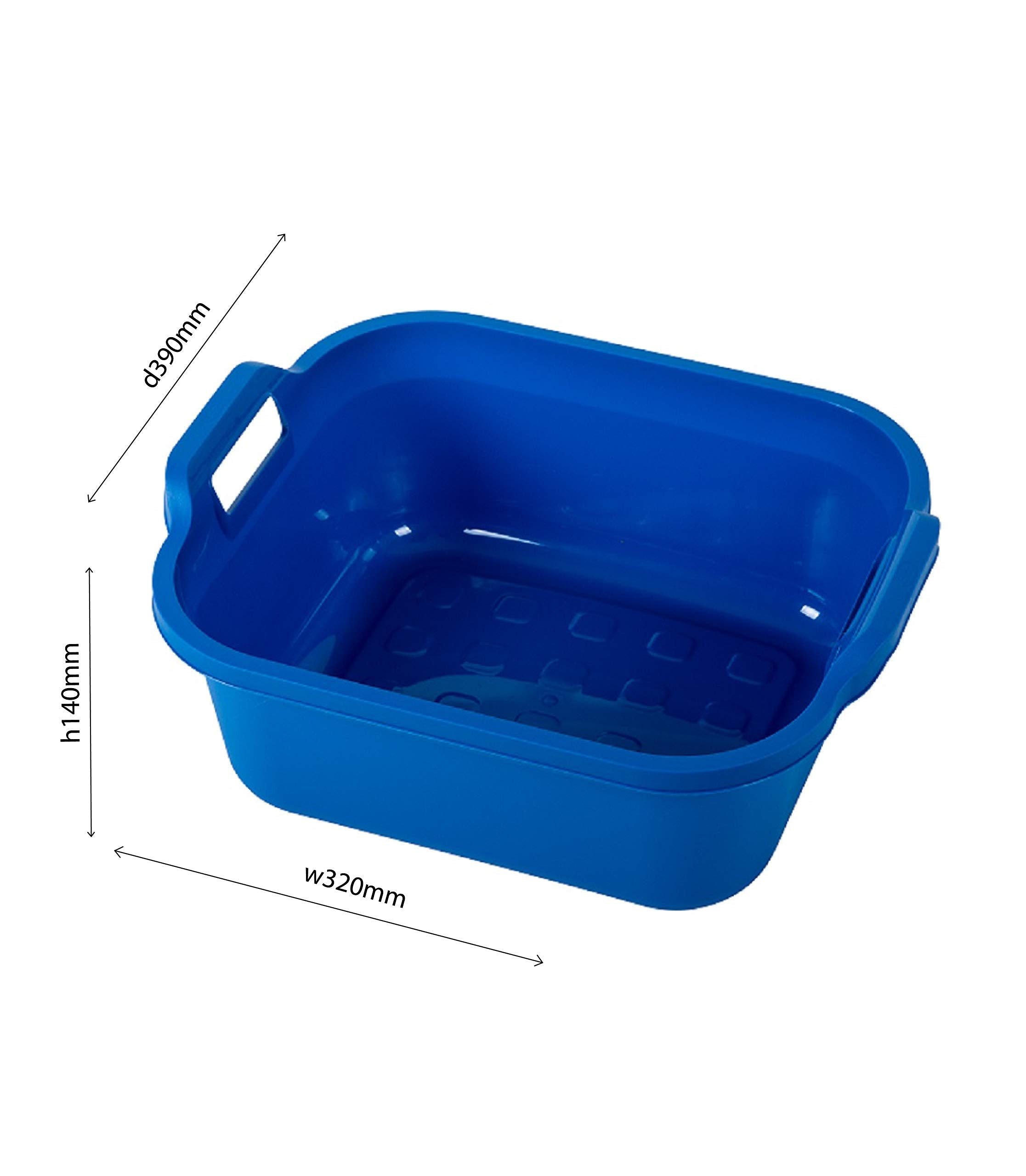 Addis Washing Up Bowl - 10L Rectangular Plastic Basin with Handles | Metallic Silver | 39 x 32 x 14 cm 6