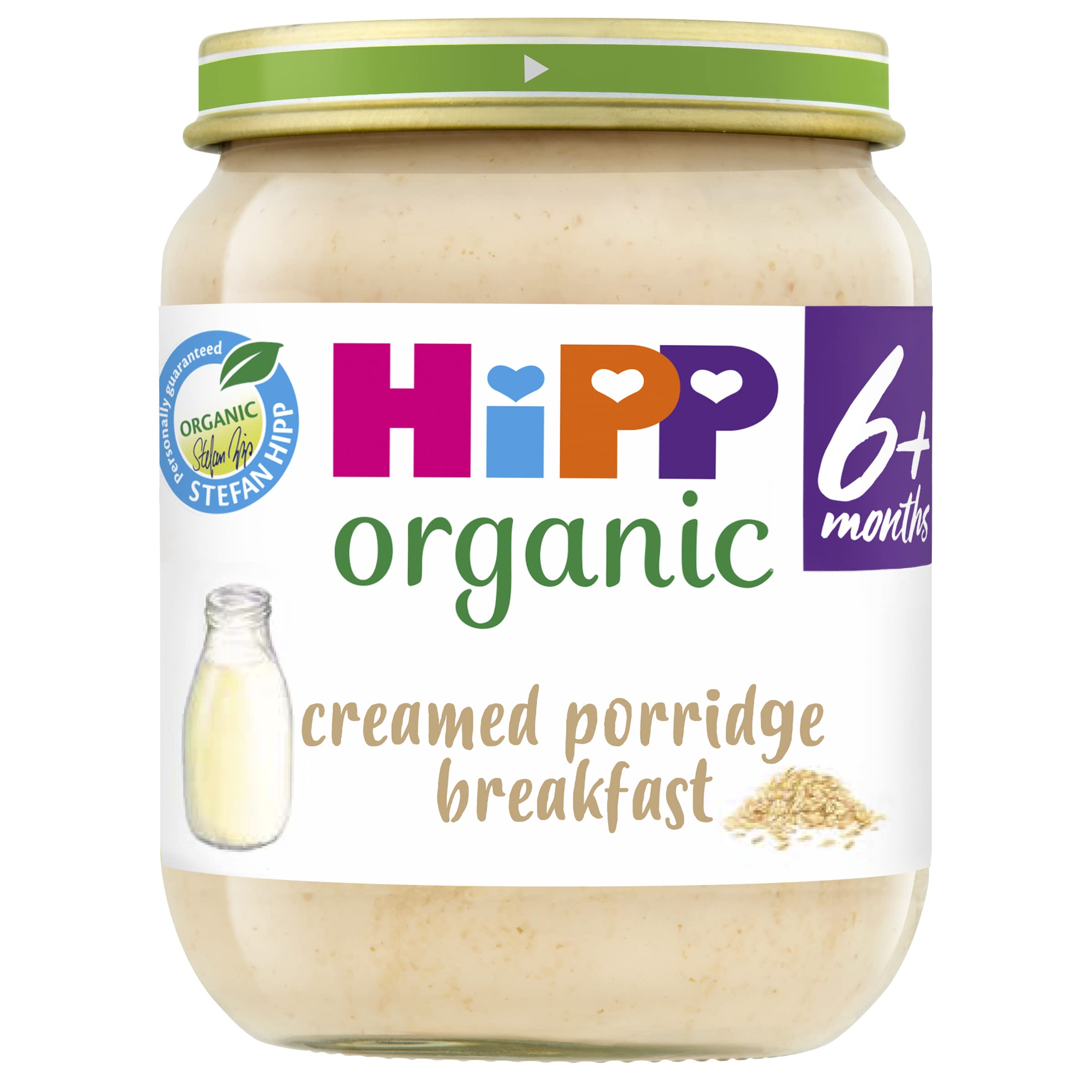 HiPP Organic Creamed Porridge Breakfast Baby Food Jar 6+ Months (6 x 125g)