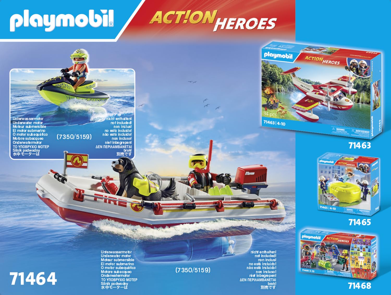 Playmobil Action Heroes Fireboat with Aqua Scooter Playset | Ages 4+ | 52 Pieces 5